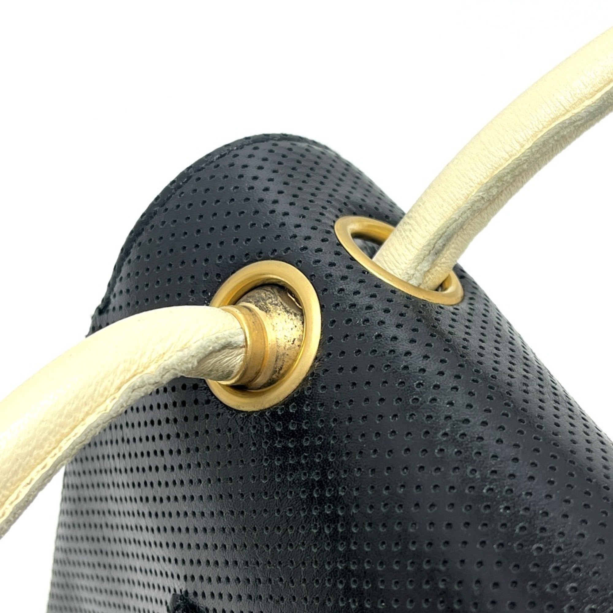 Chanel Black White Leather Handbag Shoulder Bag (Pre-Owned)