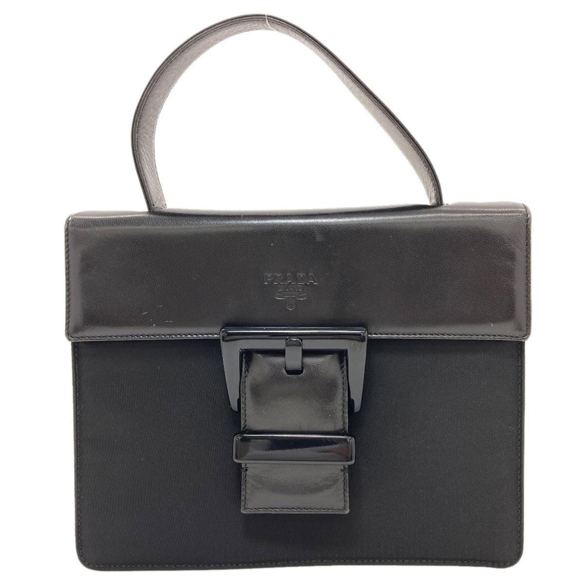 Prada Black Nylon Leather Handbag (Pre-Owned)