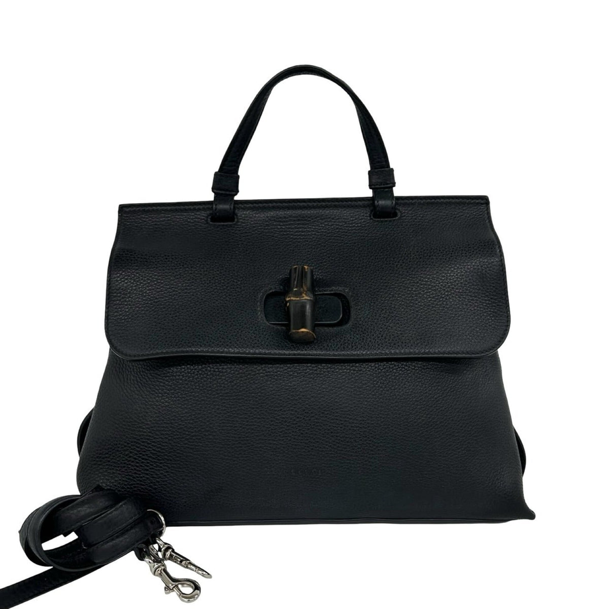 Gucci Black Leather Handbag Shoulder Bag Tote Bag (Pre-Owned)