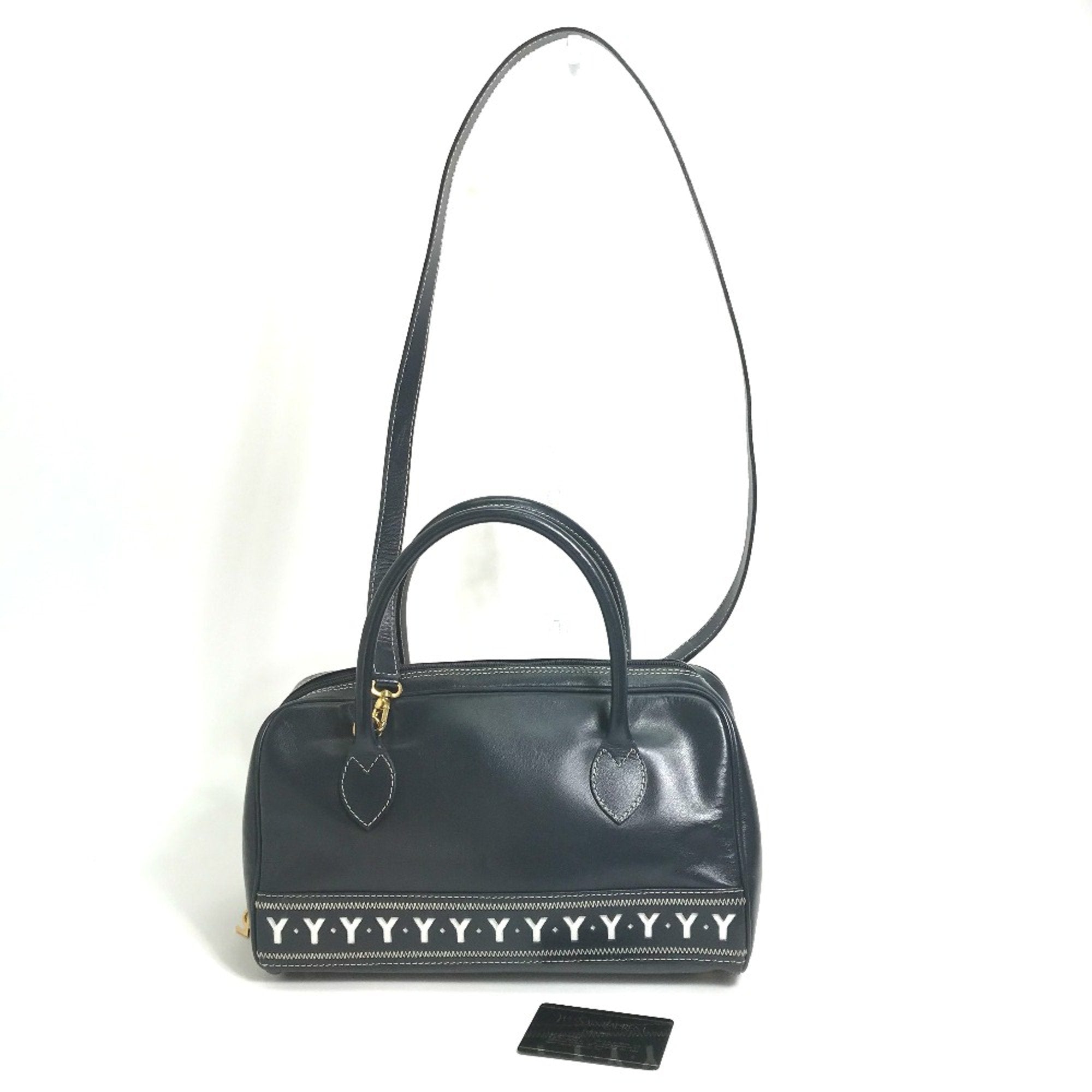 Yves Saint Laurent Navy Leather Handbag (Pre-Owned)