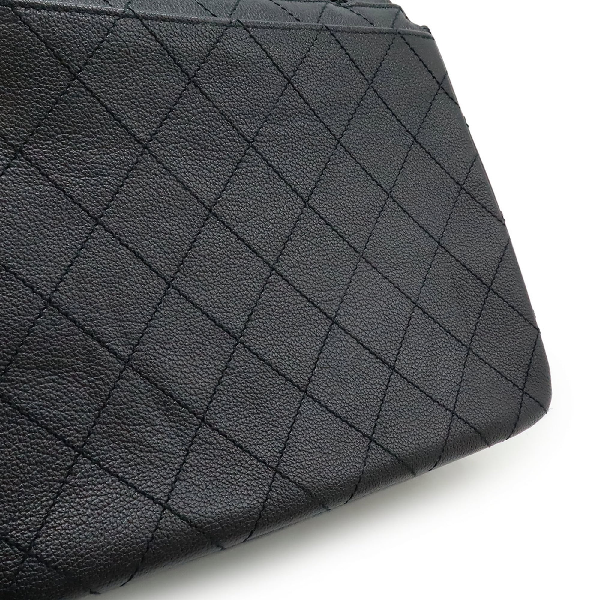 Chanel Black Leather Shoulder Bag Tote Bag (Pre-Owned)