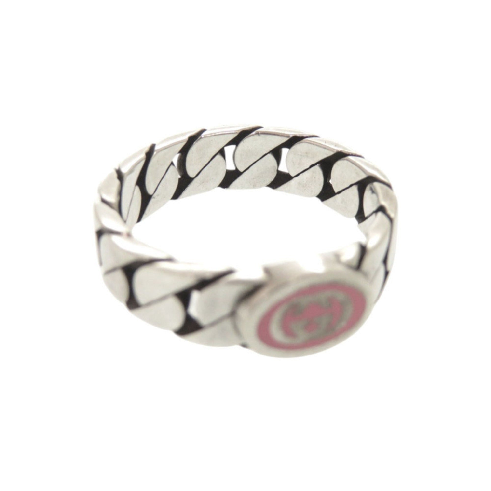 Gucci Silver Pink Silver 925 Band Ring (Pre-Owned)