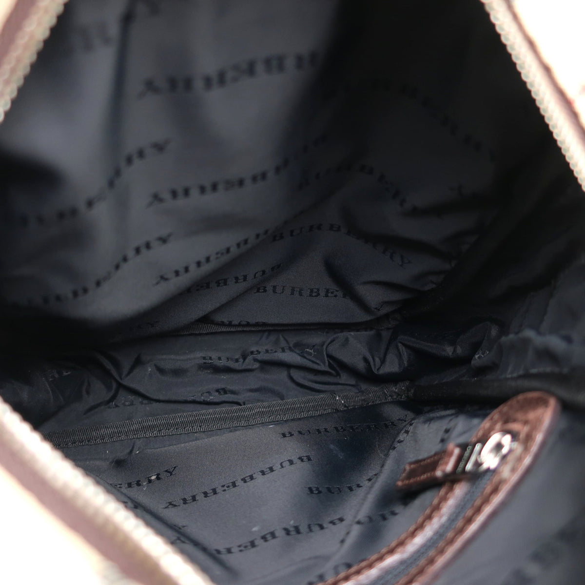 Burberry Nylon Canvas Leather Shoulder Bag (Pre-Owned)