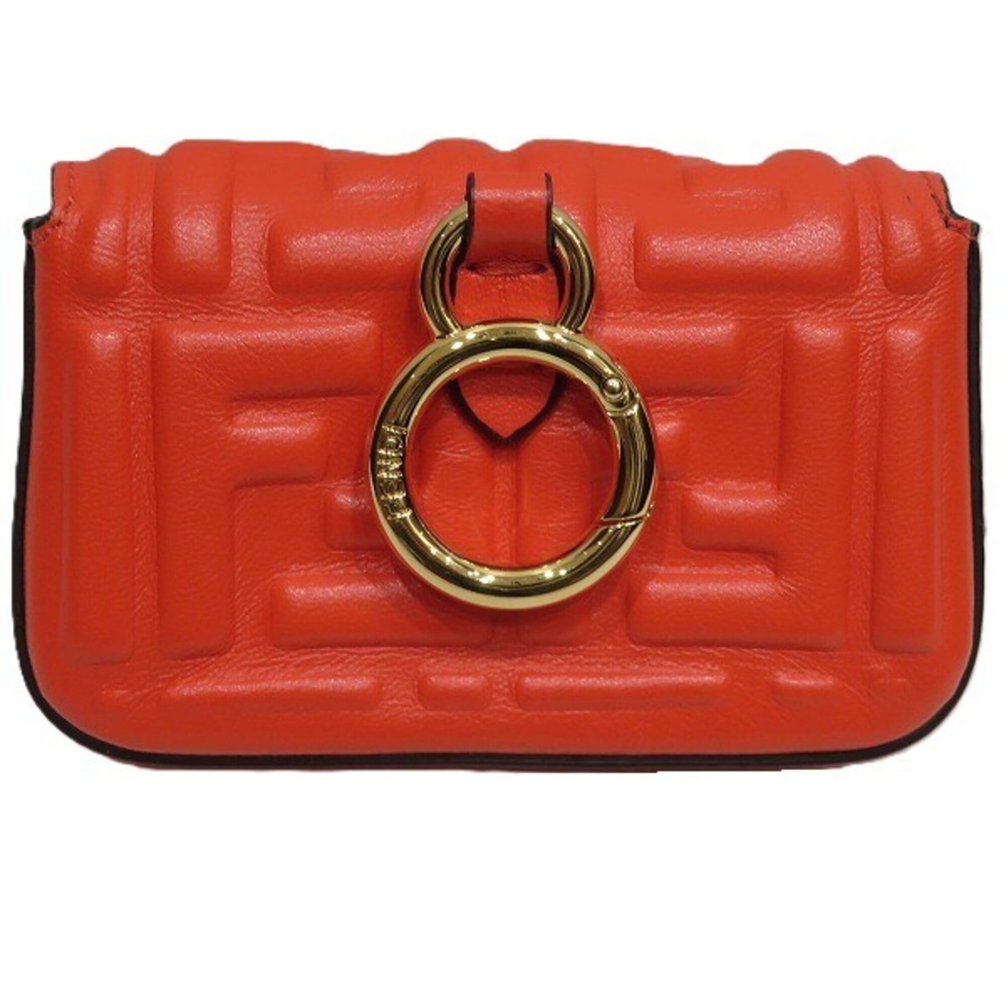 Fendi Orange Leather Handbag Shoulder Bag (Pre-Owned)