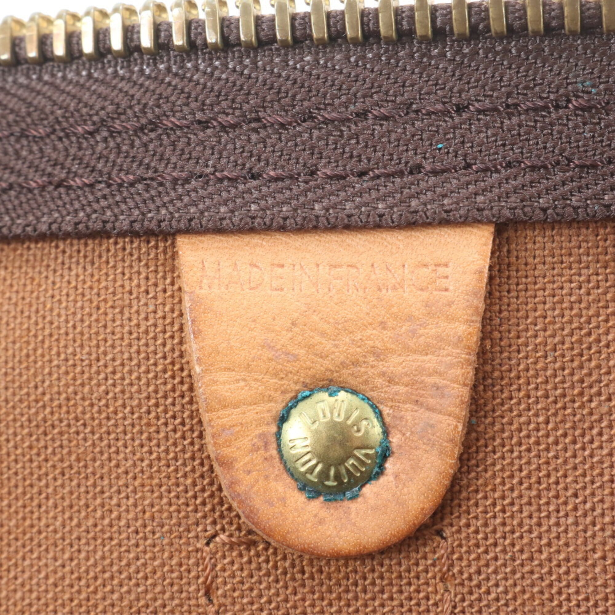 Louis Vuitton Monogram Brown Leather Coated Canvas Handbag (Pre-Owned)