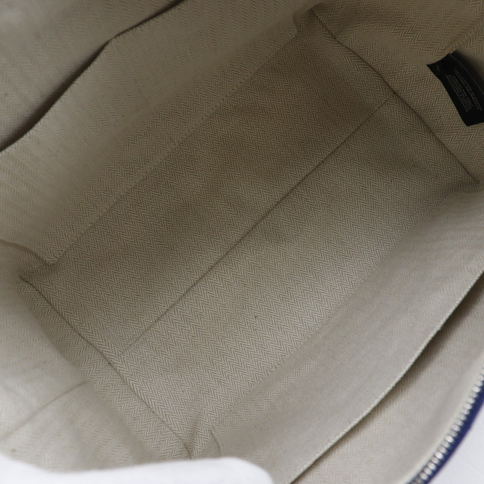 Hermes Blue Marine Canvas Handbag (Pre-Owned)