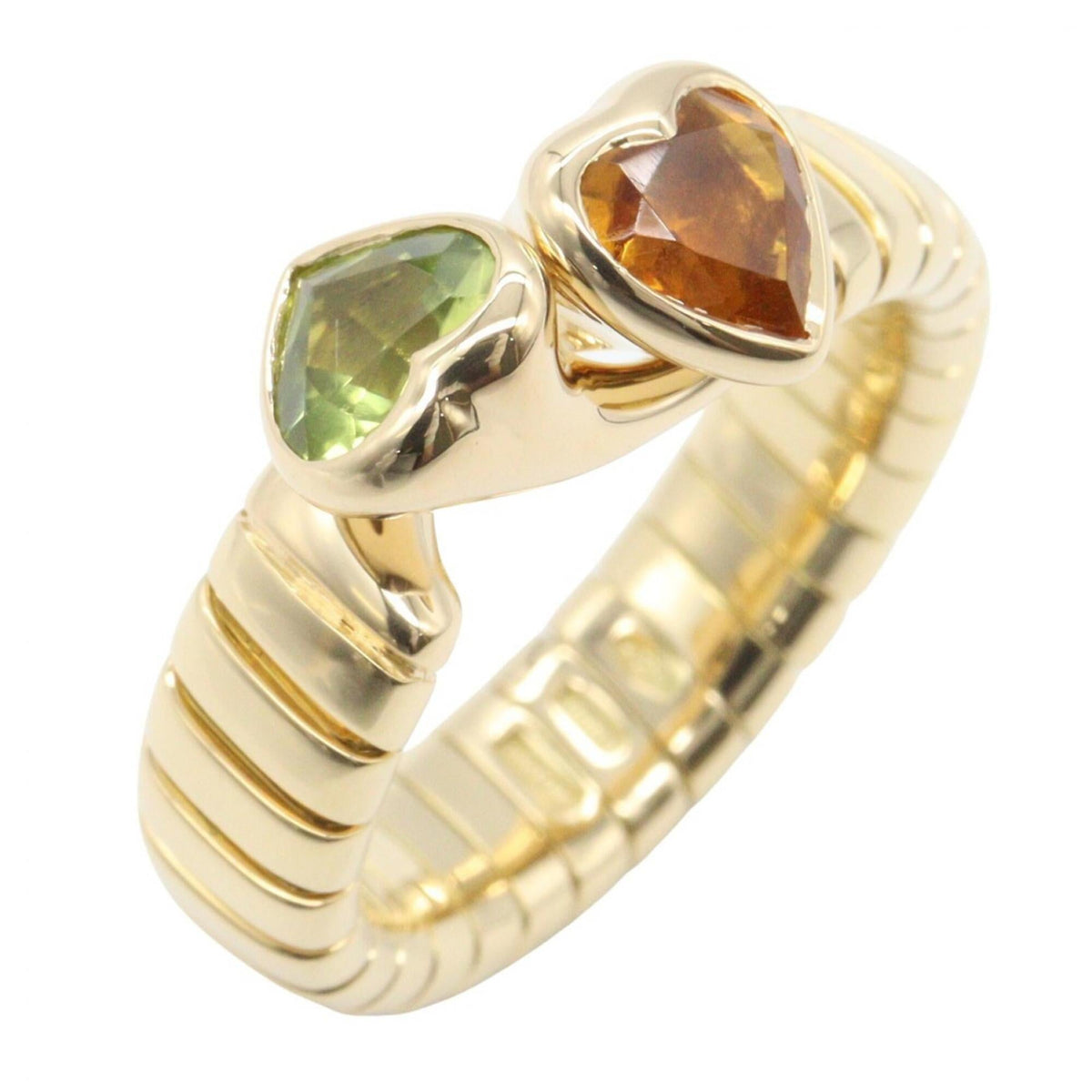Bvlgari Tubogas Gold Green Yellow Gold (18K) Band Ring (Pre-Owned)
