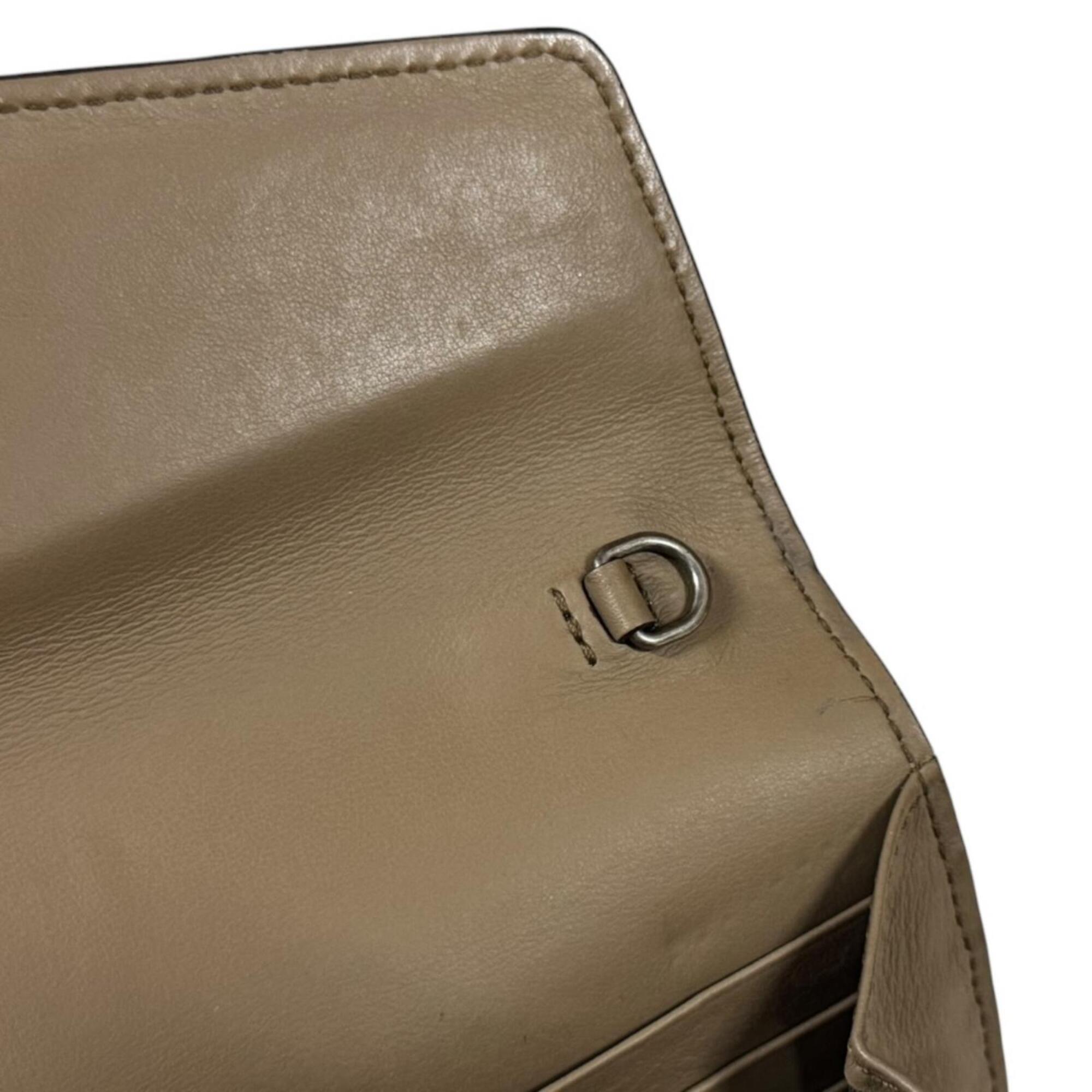 Gucci Beige Brown Gg Supreme Chain/Shoulder Wallet (Pre-Owned)