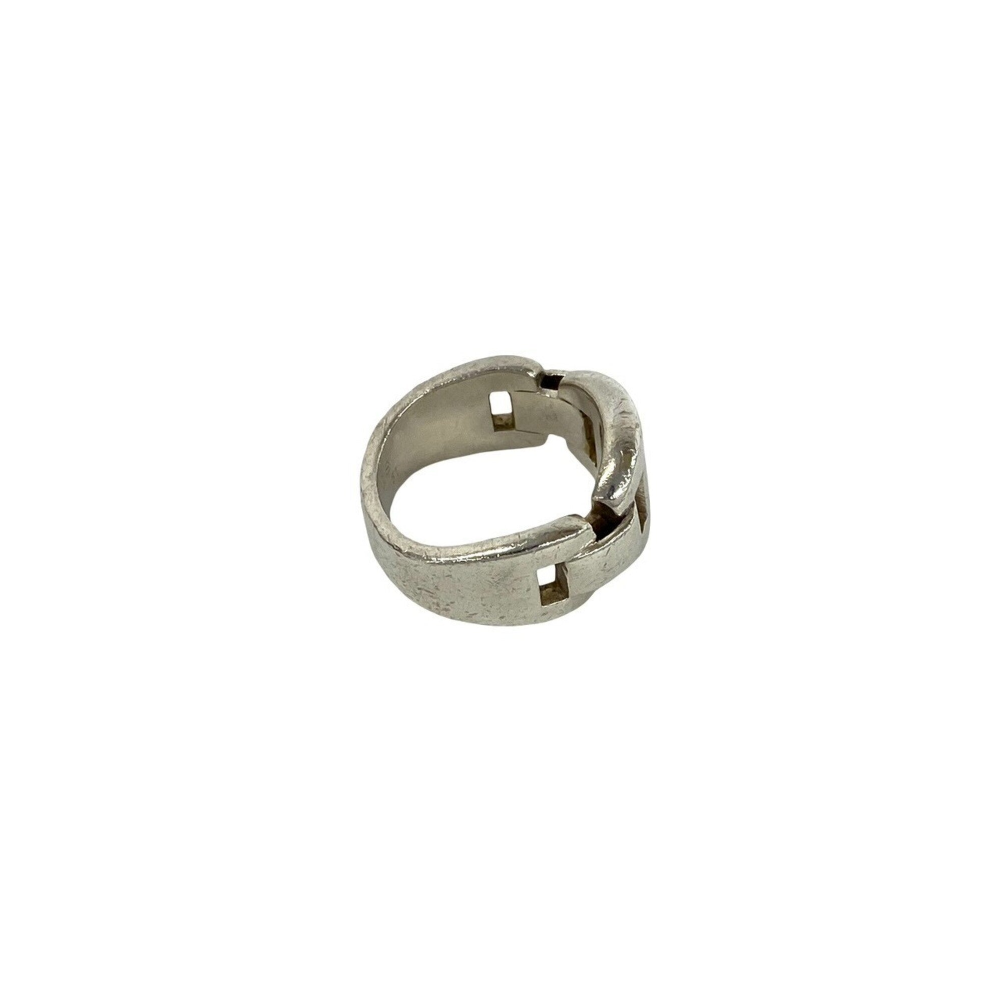Hermes Silver Silver 925 Band Ring (Pre-Owned)
