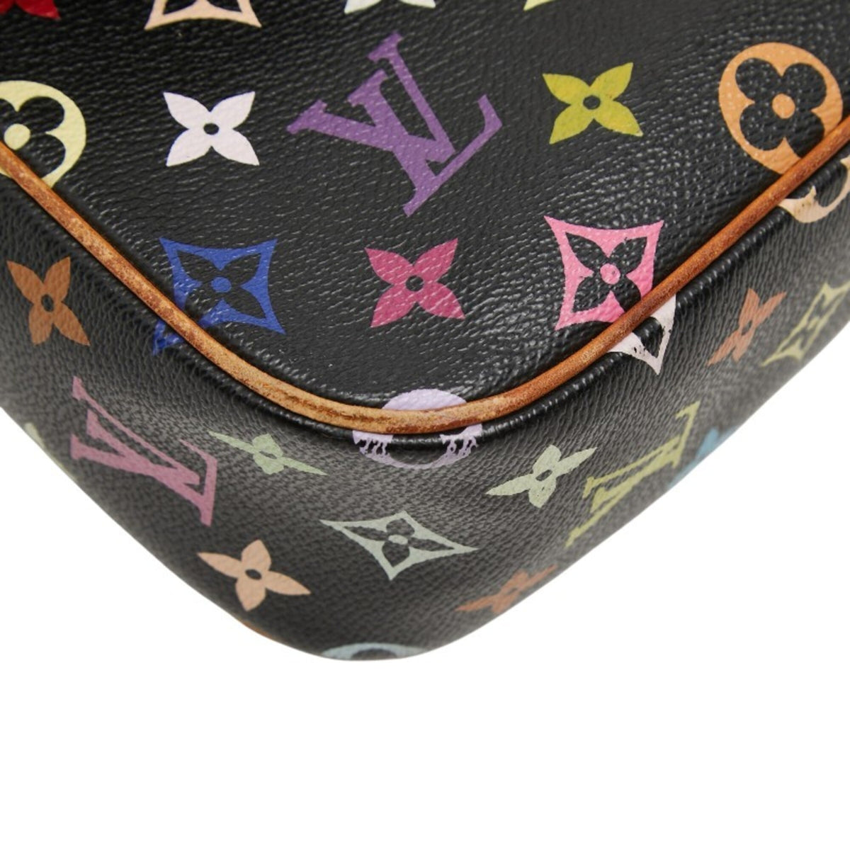 Louis Vuitton Black Brown Pvc Leather Shoulder Bag (Pre-Owned)