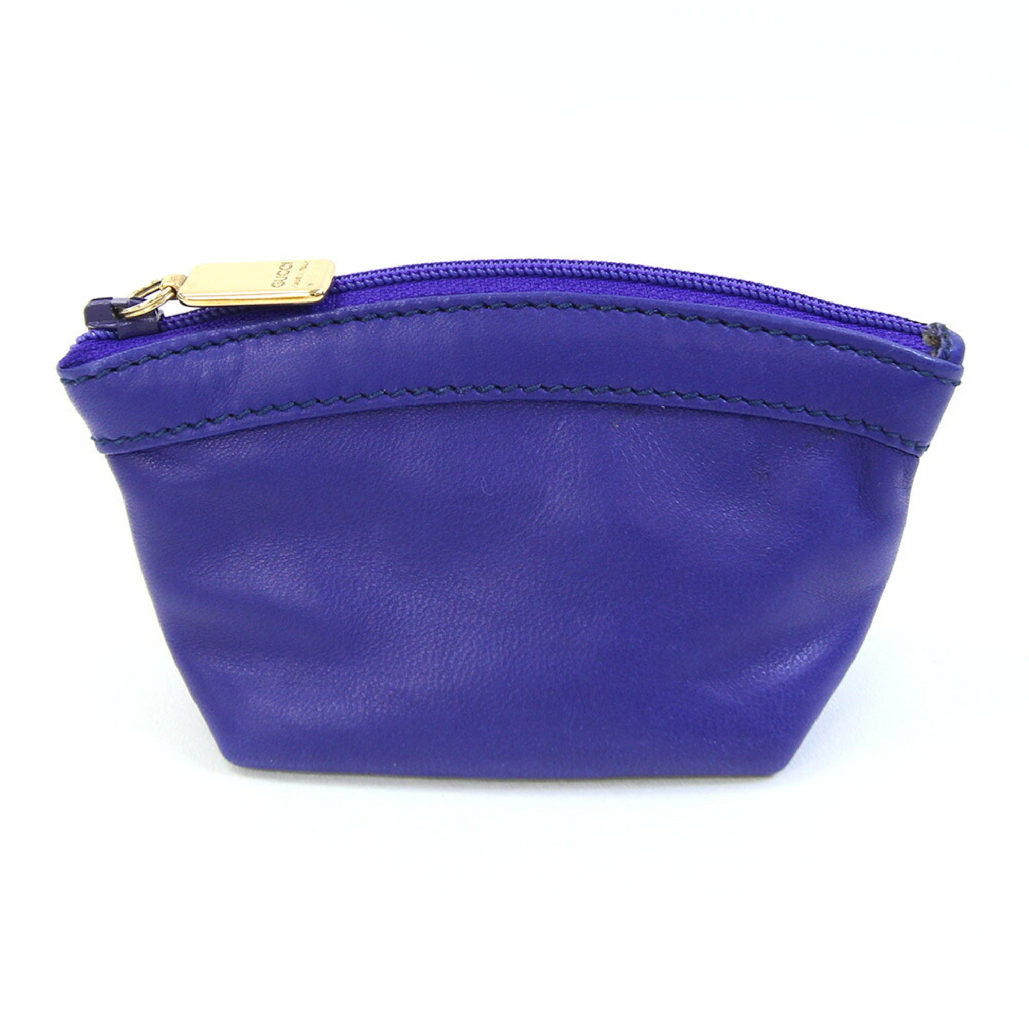 Gucci Blue Leather Coin Purse/Coin Case (Pre-Owned)