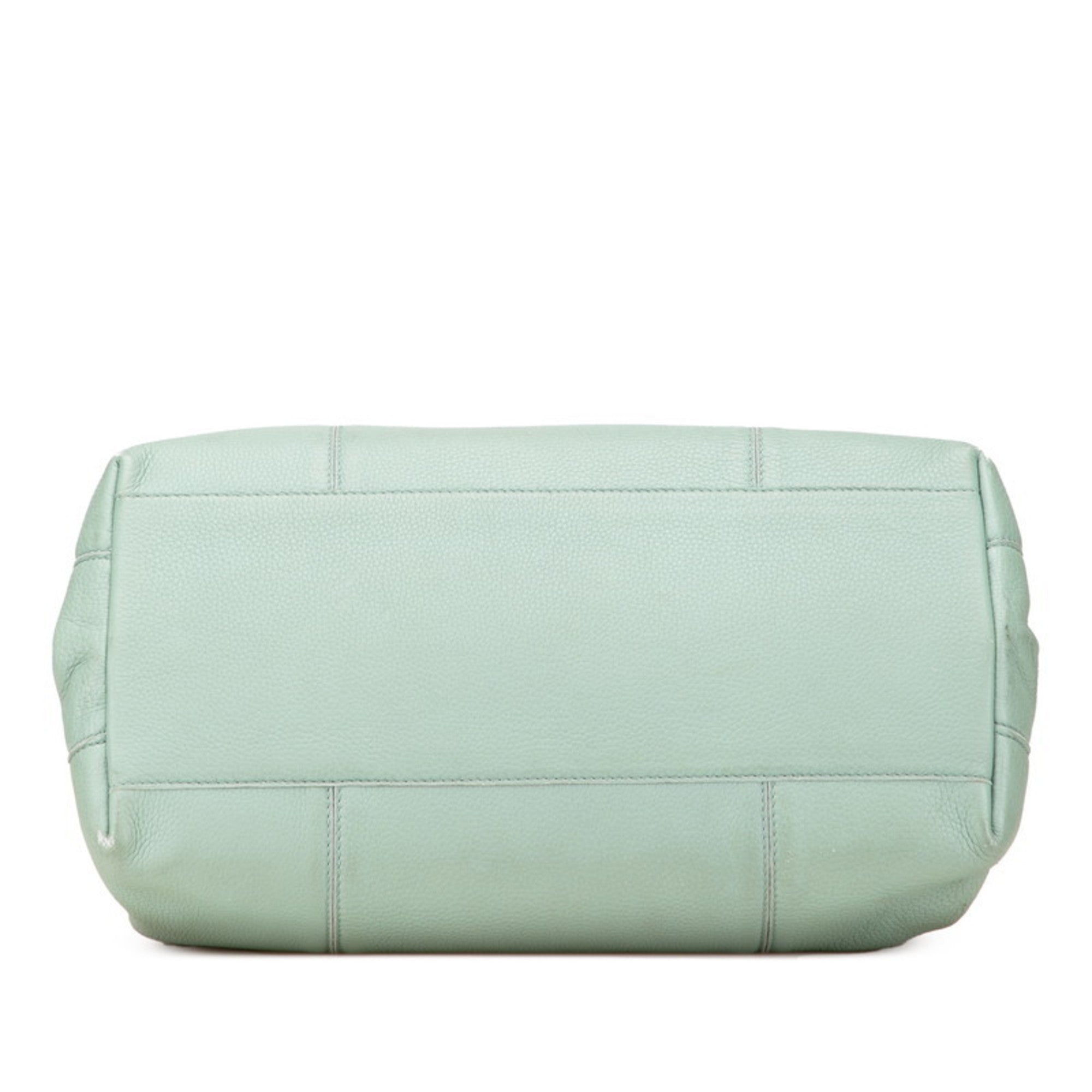 Bottega Veneta Intrecciato Green Leather Handbag (Pre-Owned)
