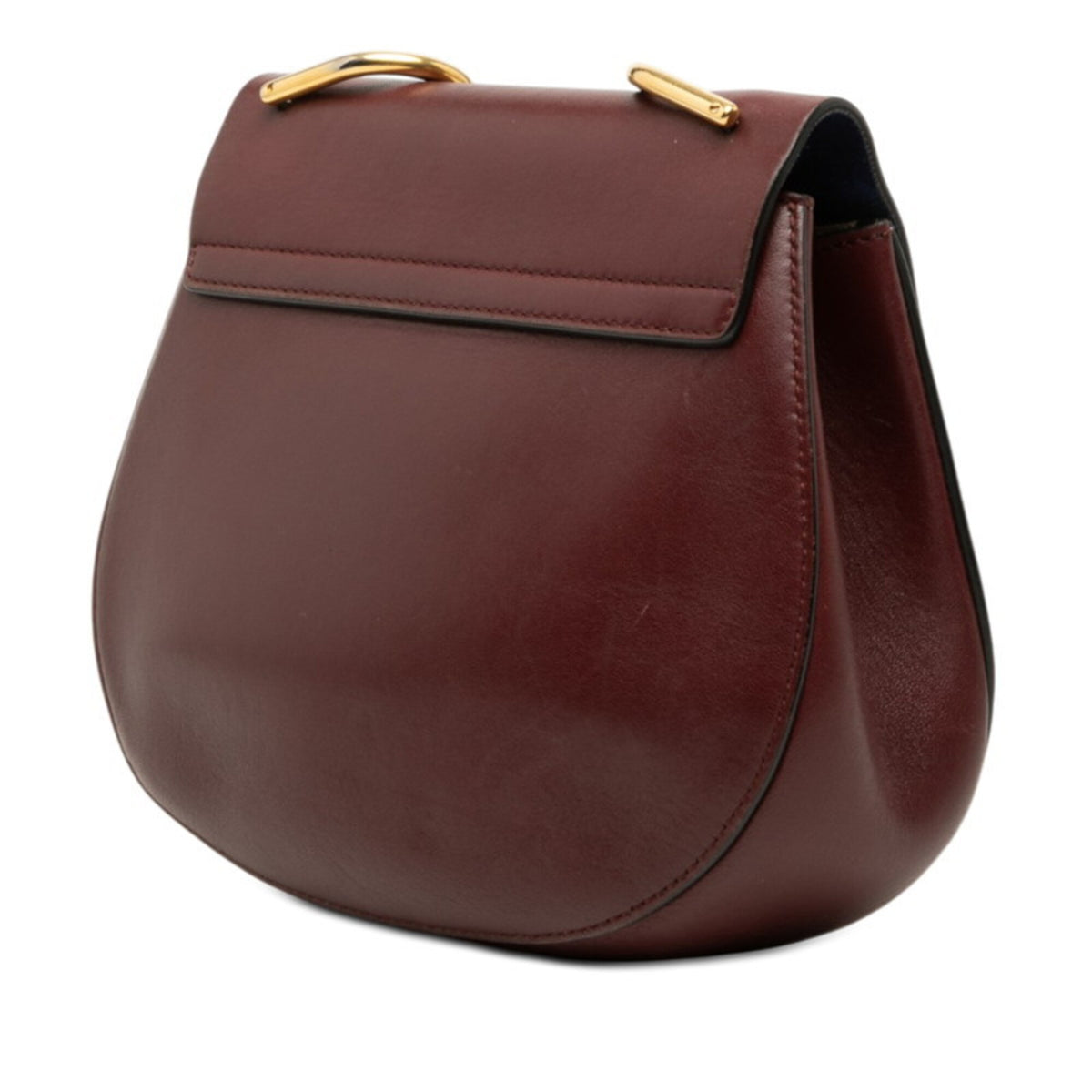 Chloé Drew Blue Brown Suede Leather Shoulder Bag (Pre-Owned)