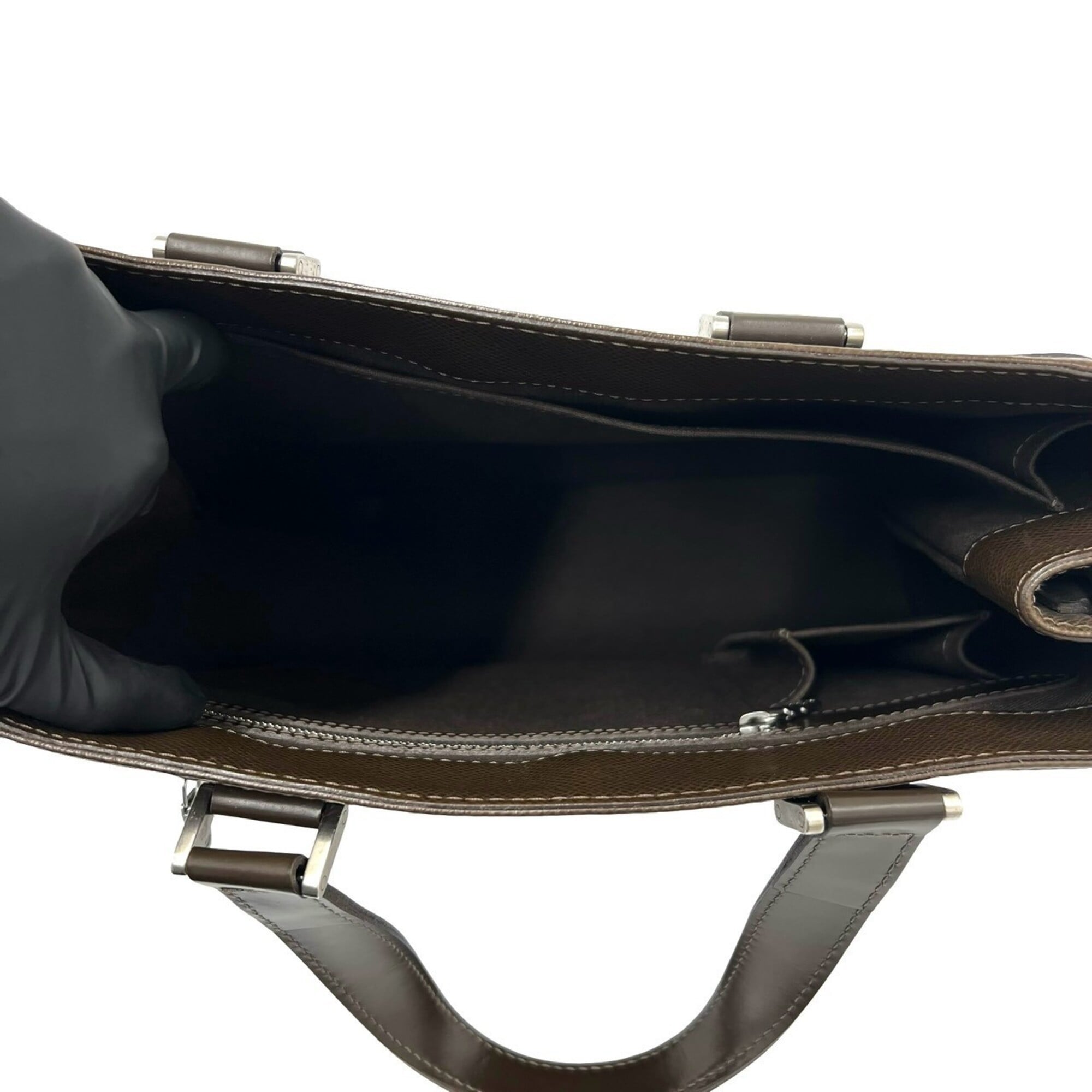 Louis Vuitton Brown Leather Handbag Tote Bag (Pre-Owned)