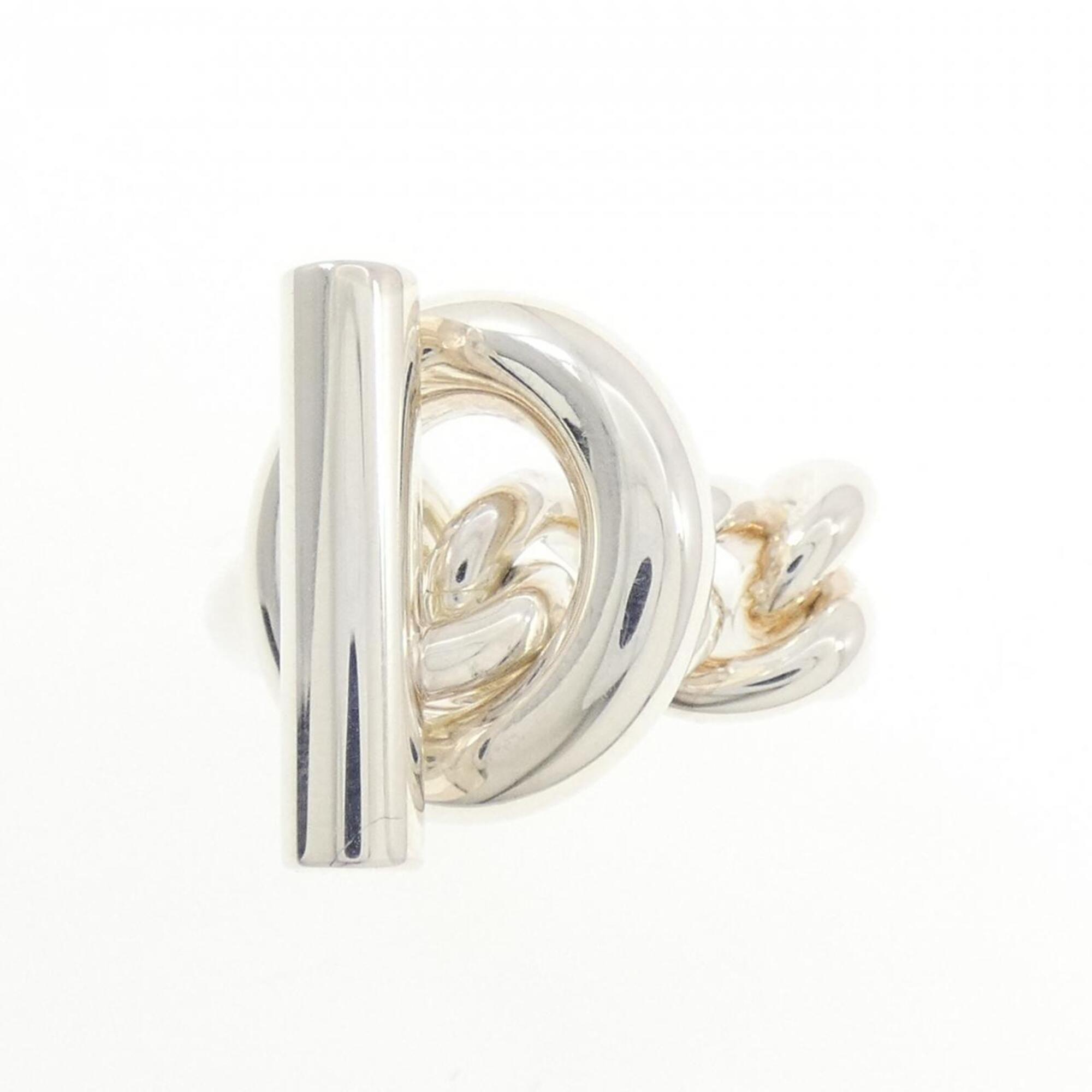 Hermes Silver 925 Band Ring (Pre-Owned)