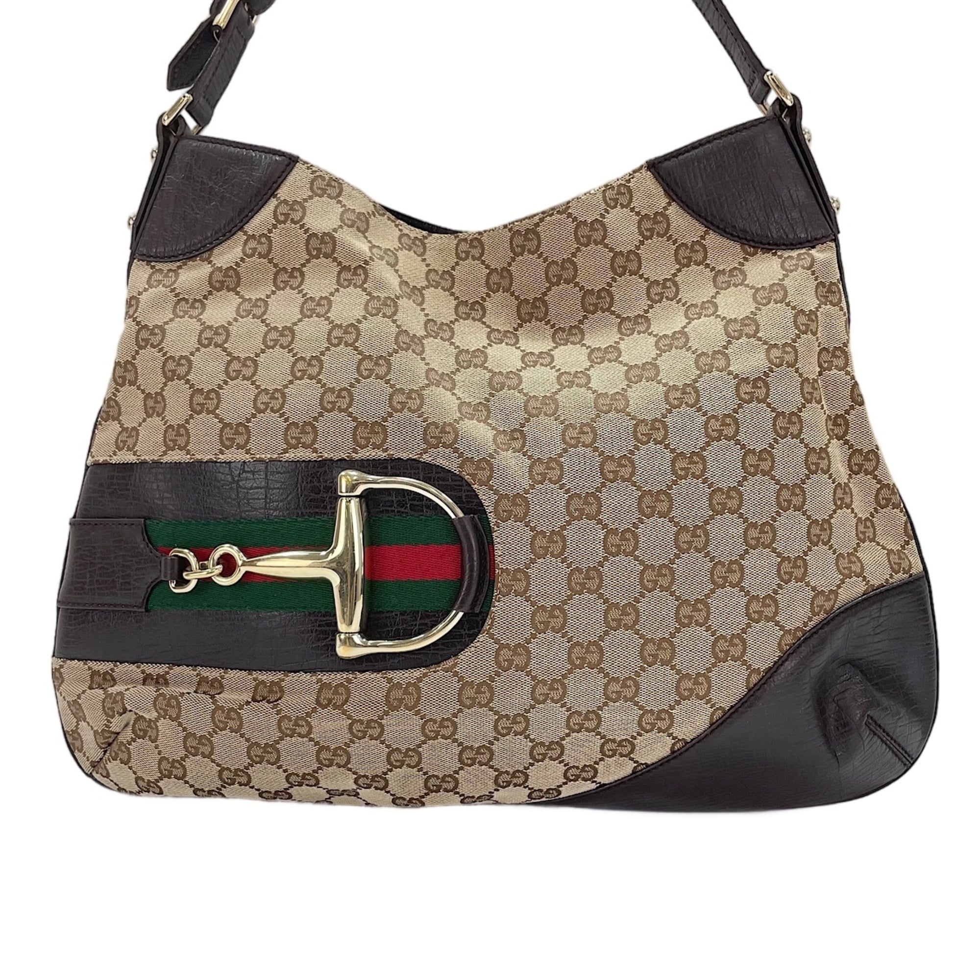 Gucci Sherry Line Brown Shoulder Bag (Pre-Owned)