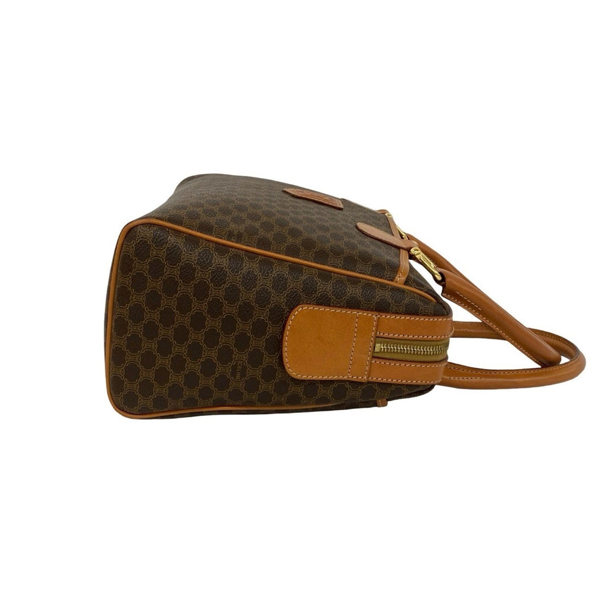 Celine Brown Pvc Leather Boston Bag Handbag (Pre-Owned)