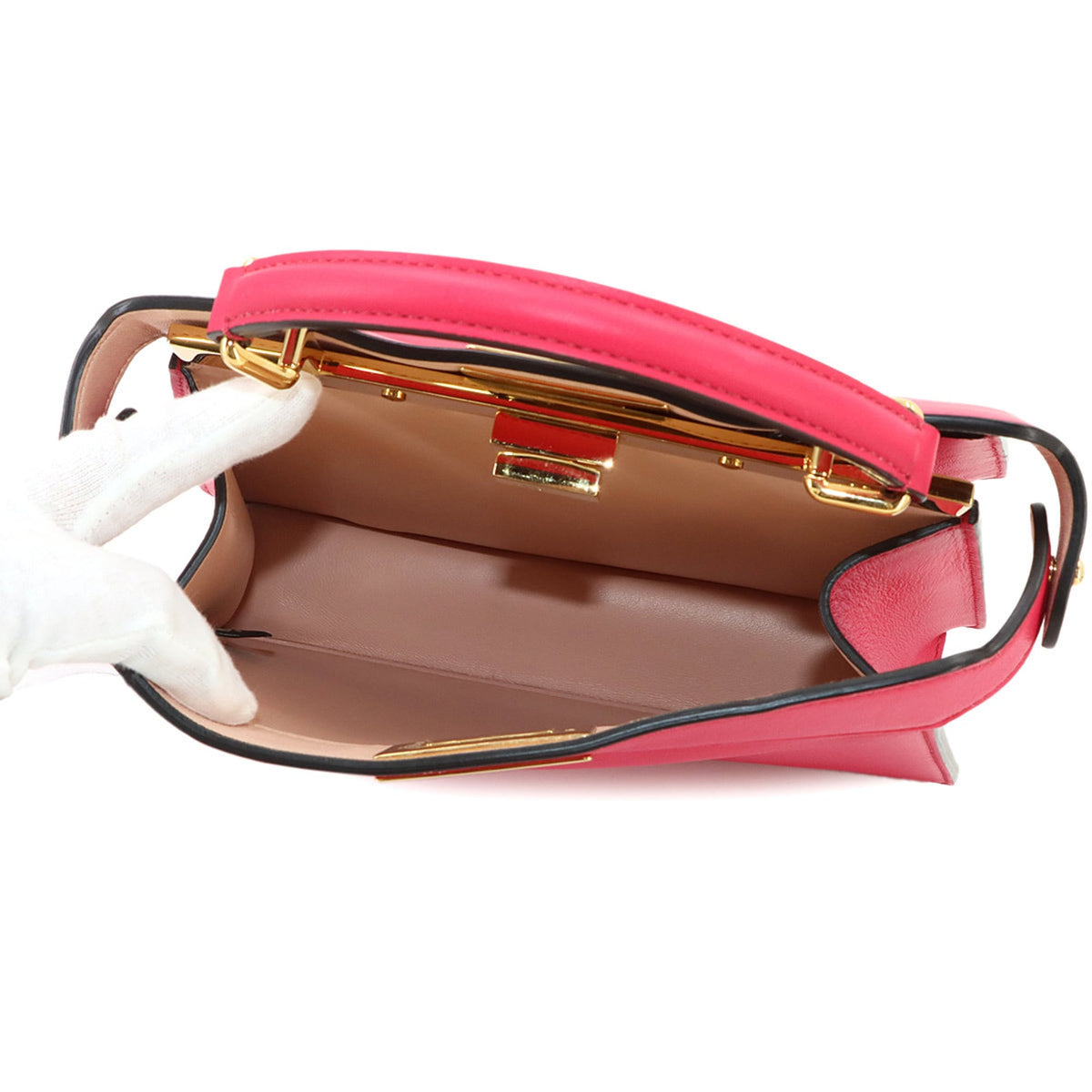 Fendi Peekaboo Pink Leather Handbag (Pre-Owned)