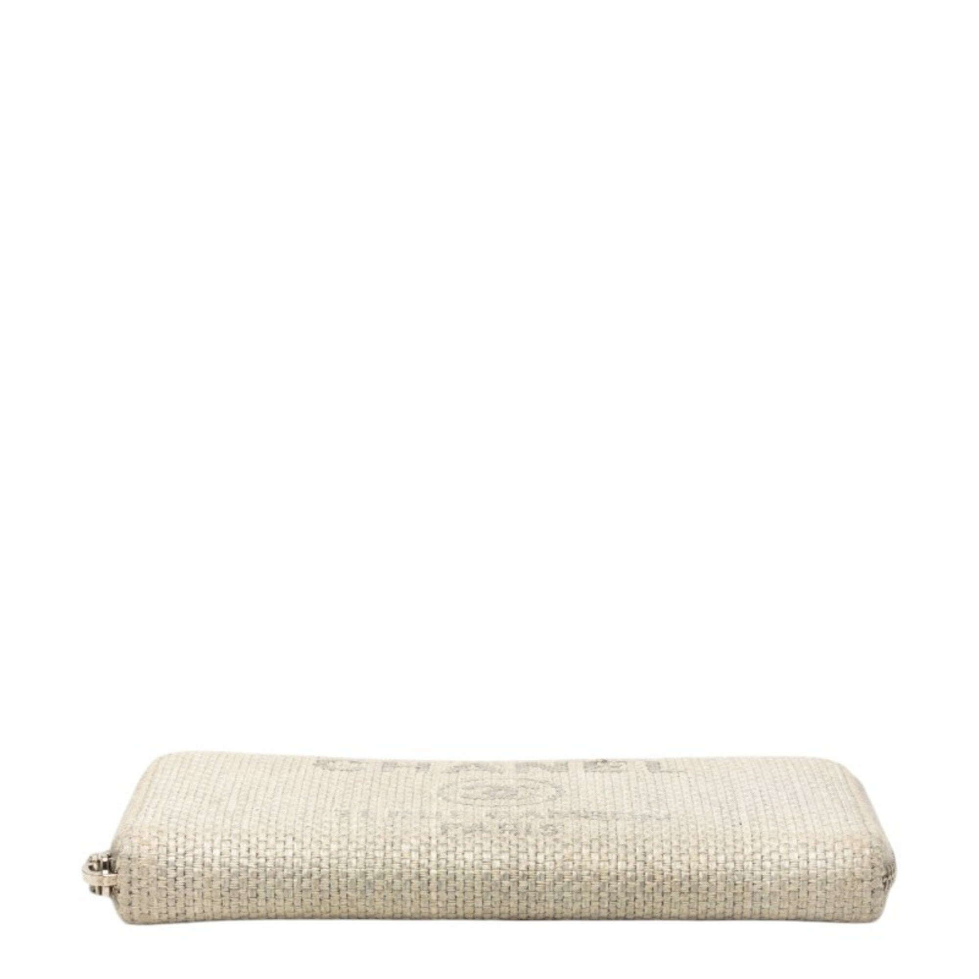 Chanel Gray Tweed Long Wallet (Bi-Fold) (Pre-Owned)