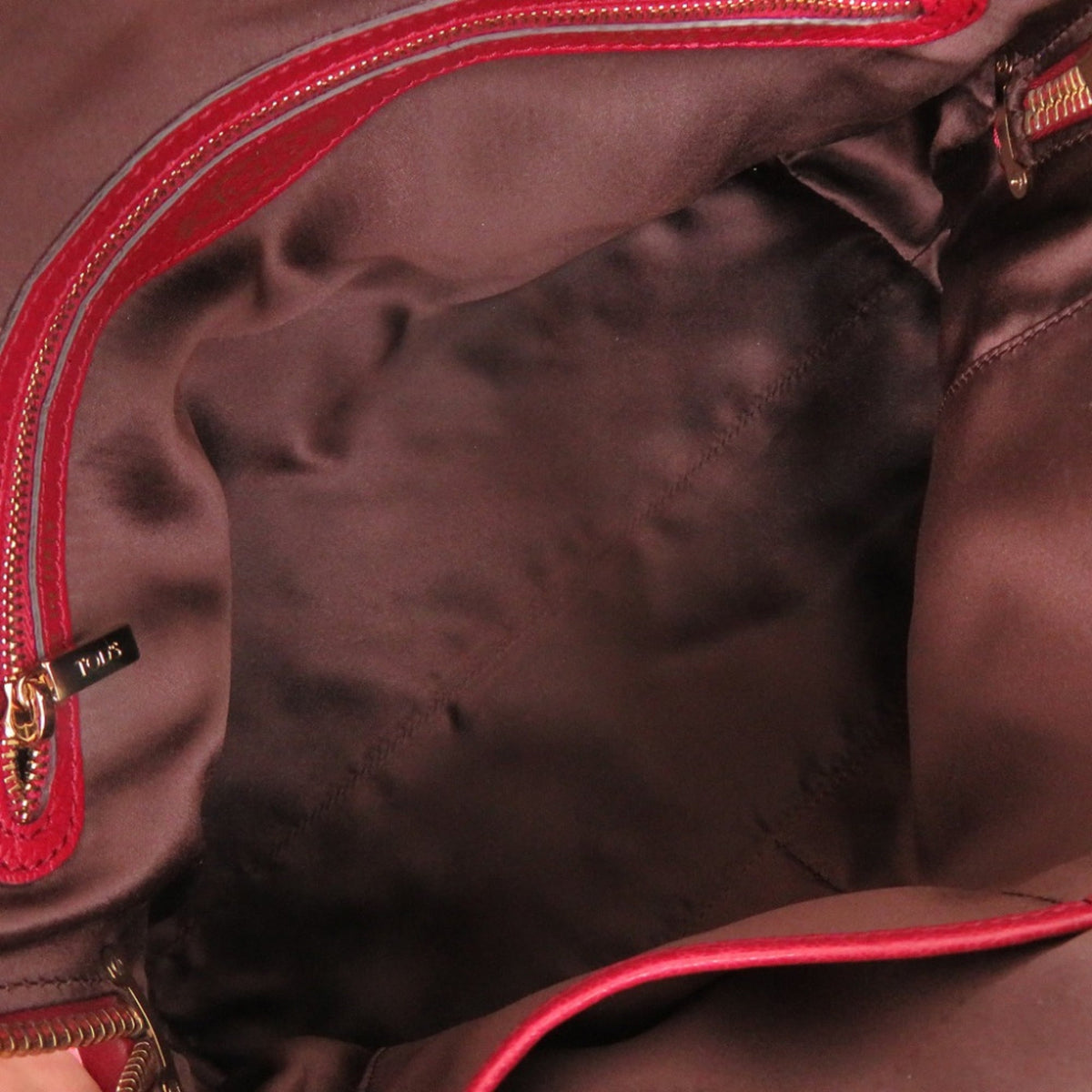 Tod's Red Color Leather Handbag Shoulder Bag (Pre-Owned)
