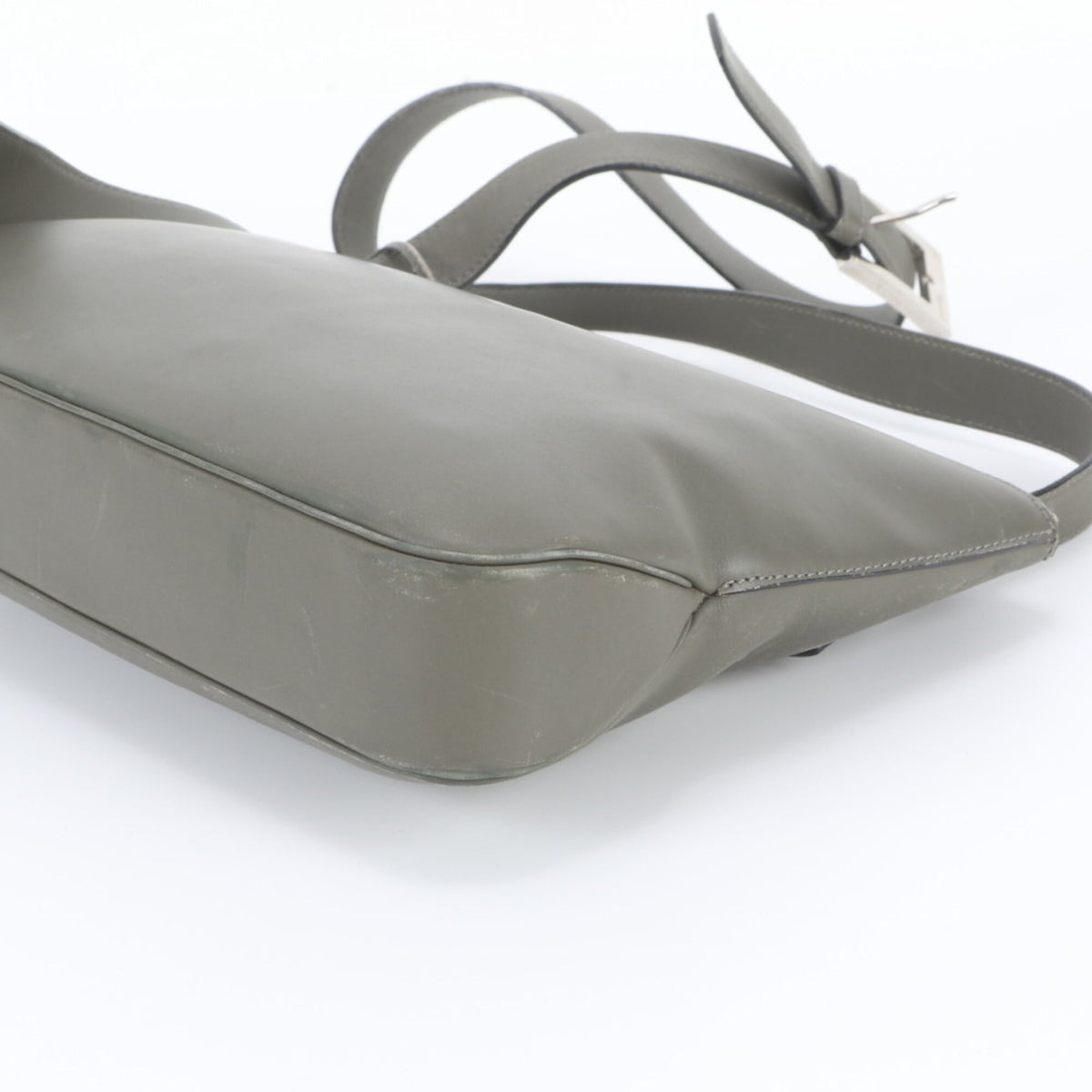Bally Gray Leather Handbag Shoulder Bag Tote Bag (Pre-Owned)