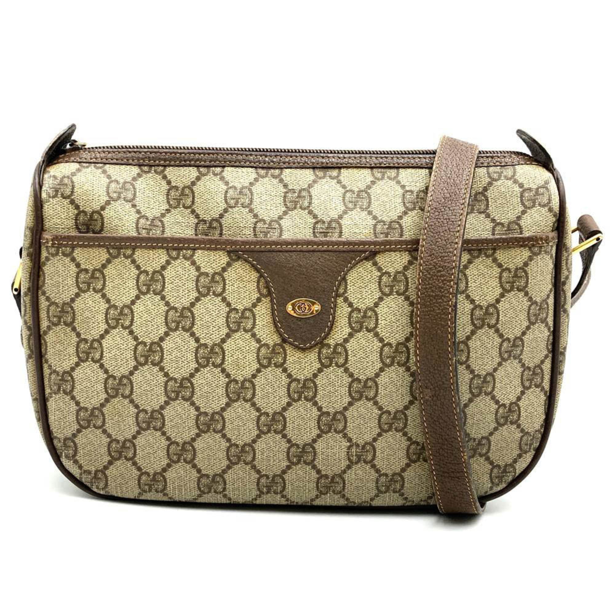 Gucci Brown Gg Supreme Canvas Shoulder Bag (Pre-Owned)