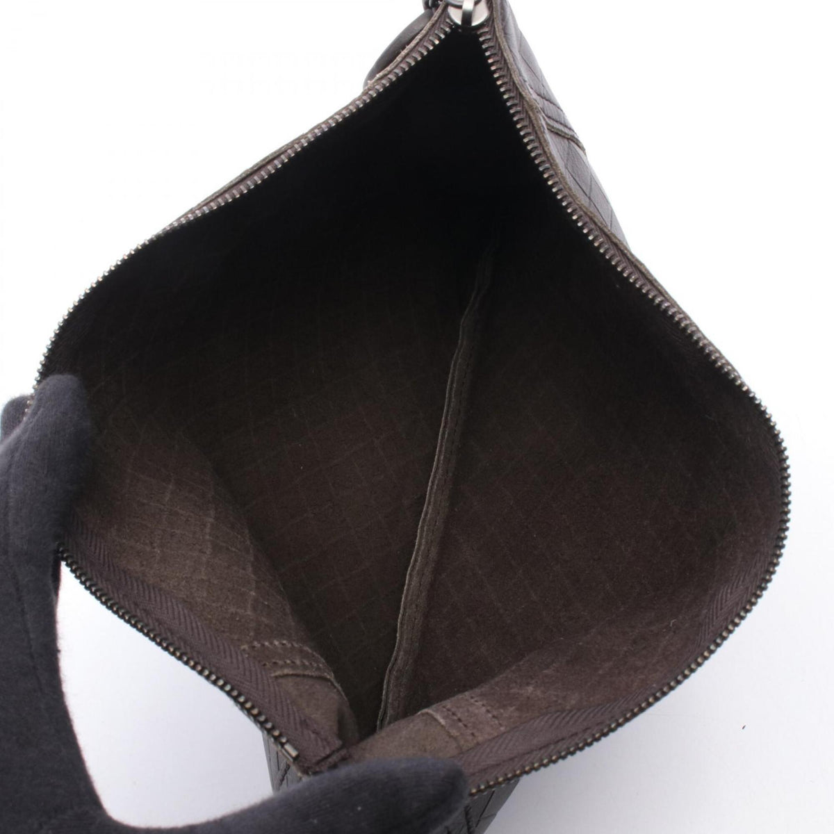 Bottega Veneta Brown Leather Clutch Bag Handbag (Pre-Owned)