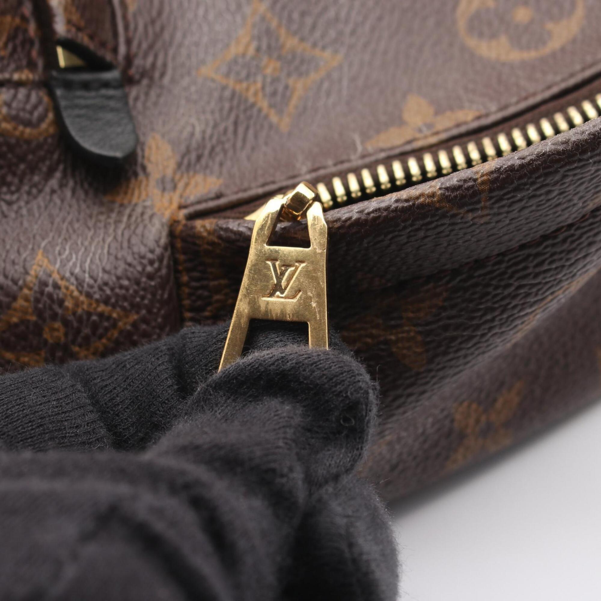 Louis Vuitton Black Brown Coated Canvas Leather Backpack Handbag (Pre-Owned)