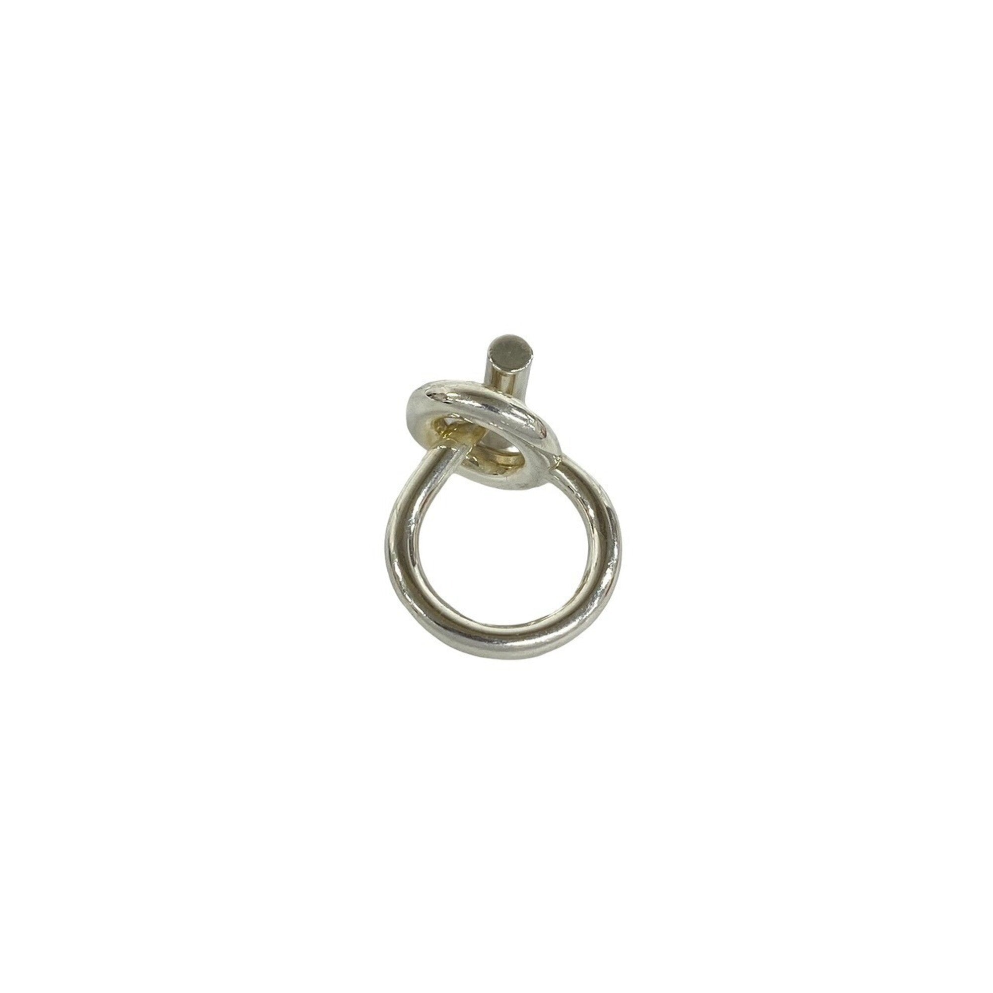 Hermes Silver Silver 925 Band Ring (Pre-Owned)