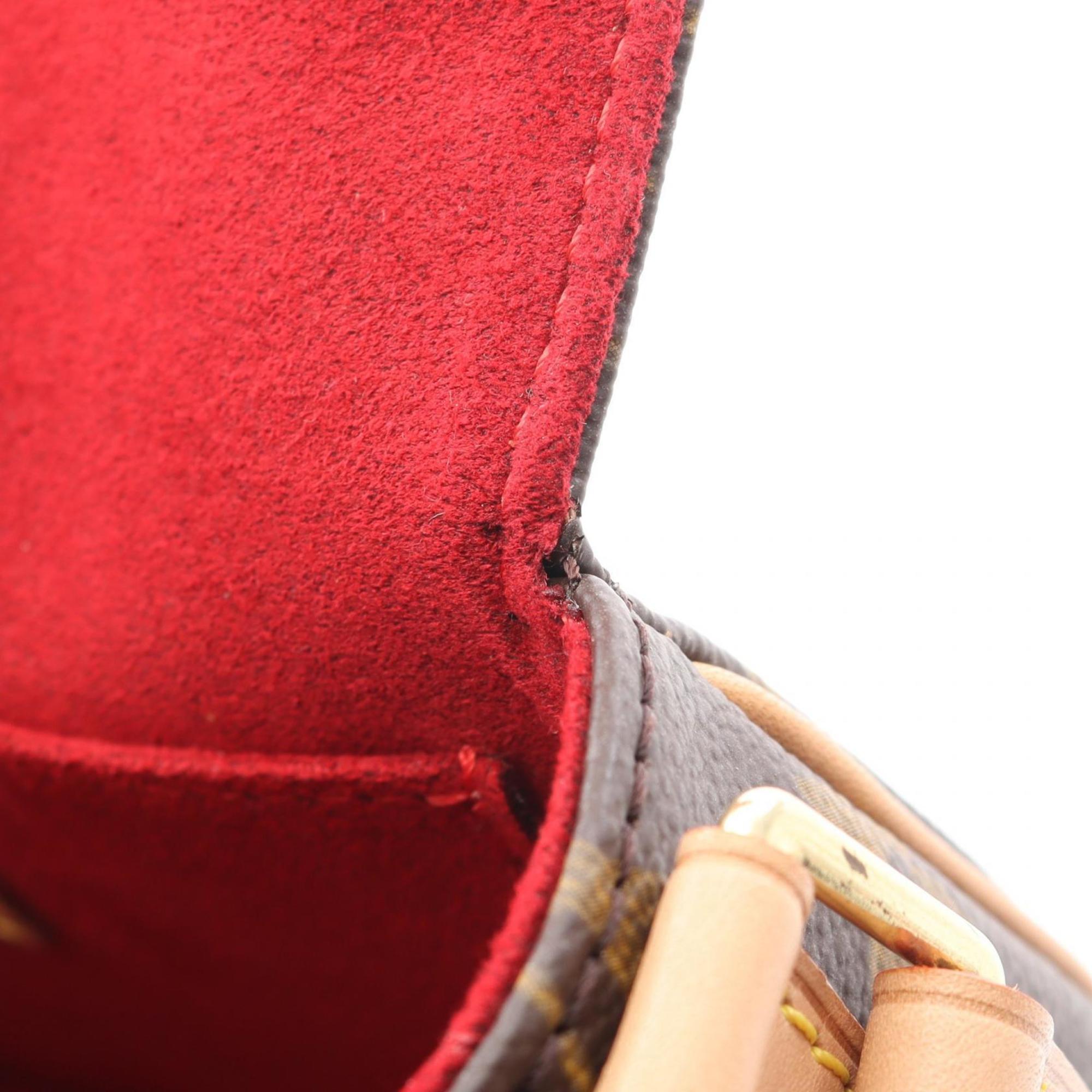 Louis Vuitton Brown Monogram Coated Canvas Leather Handbag Shoulder Bag (Pre-Owned)