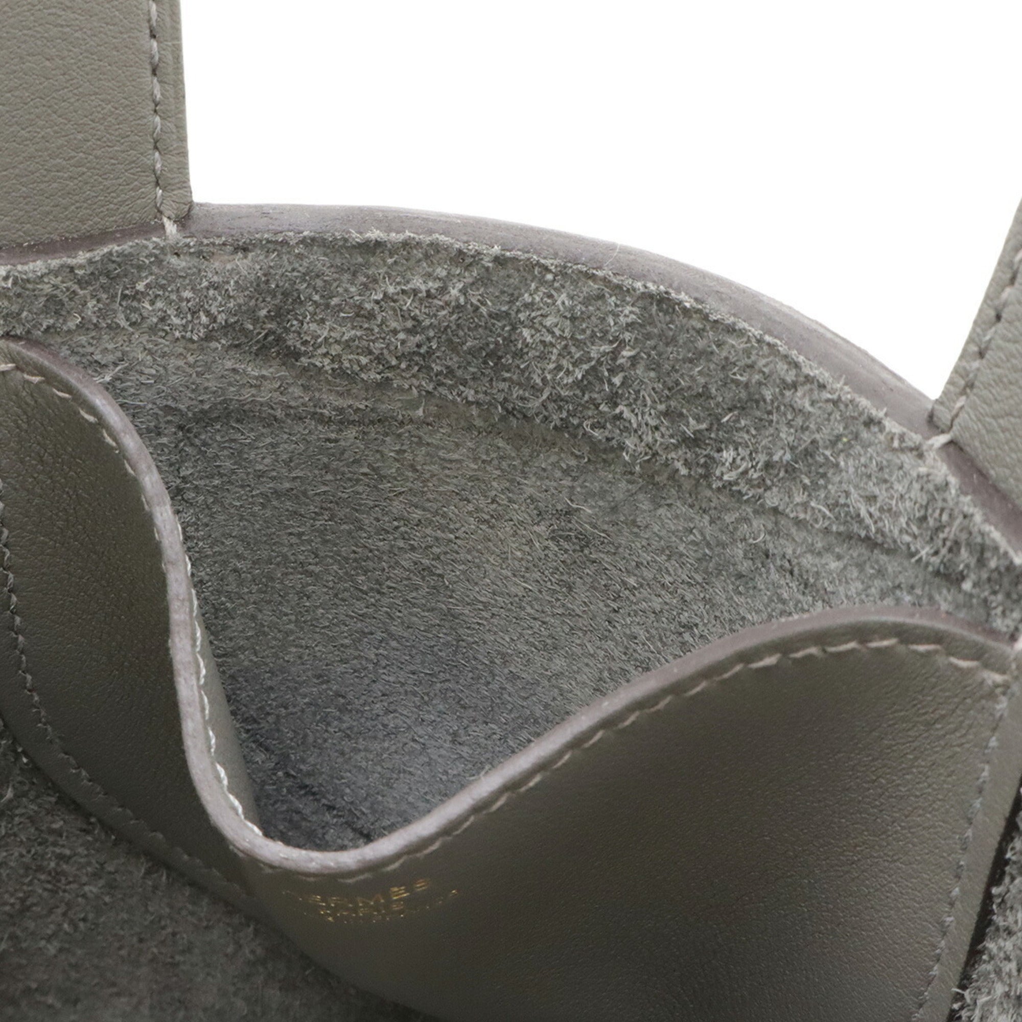 Hermes Gray Taurillon Clemence Leather Swift Leather Tote Bag (Pre-Owned)