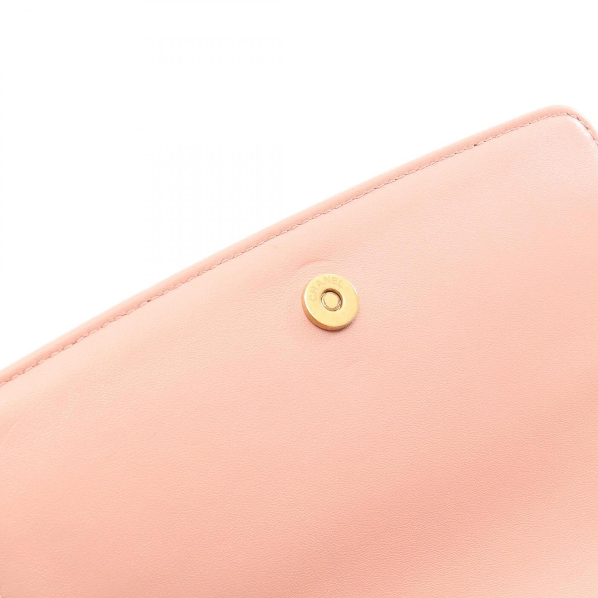 Chanel Pink Leather Handbag Shoulder Bag (Pre-Owned)