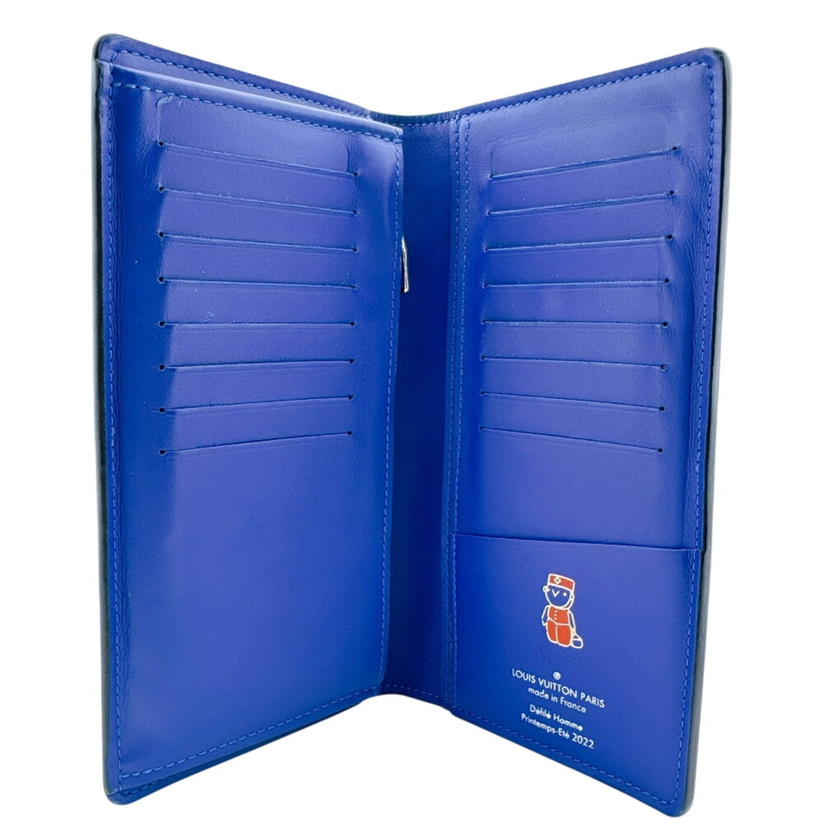 Louis Vuitton Blue Blue Green Leather Long Wallet (Bi-Fold) (Pre-Owned)