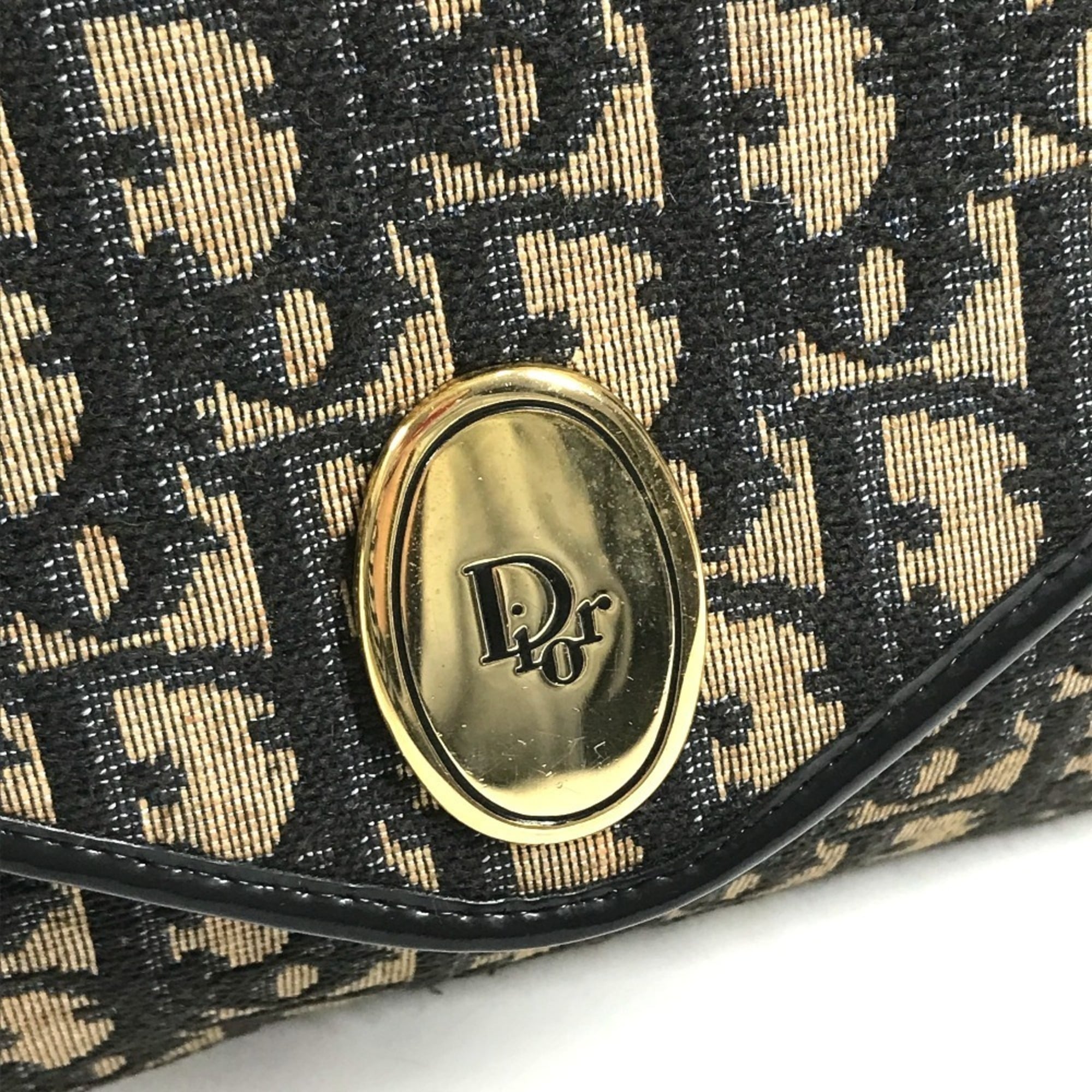 Christian Dior Navy Trotter Clutch Bag Shoulder Bag (Pre-Owned)