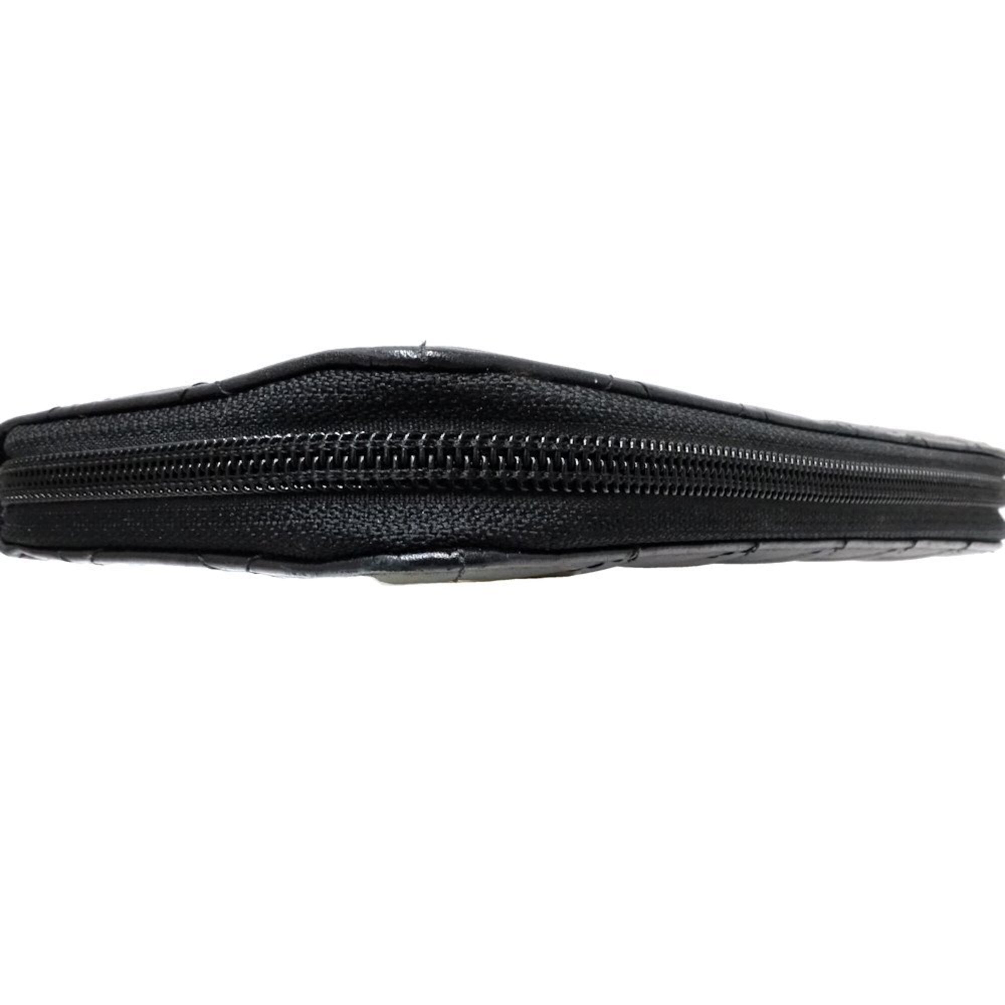 Chanel Black Leather Long Wallet (Bi-Fold) (Pre-Owned)
