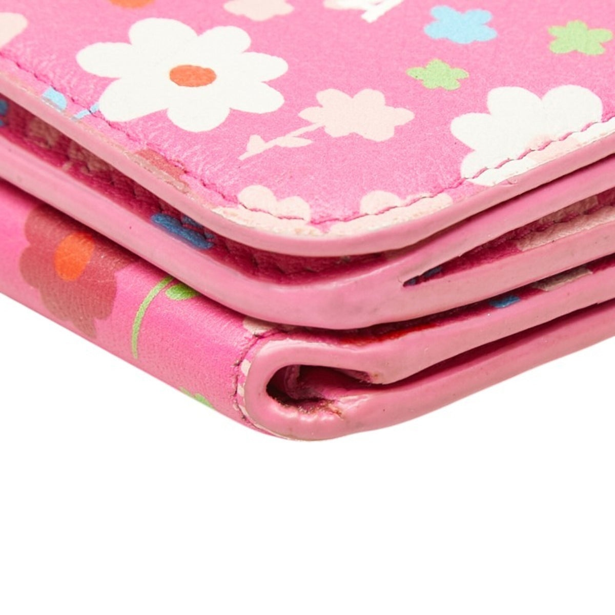 Balenciaga Multi-Color Pink Leather Wallet (Tri-Fold) (Pre-Owned)