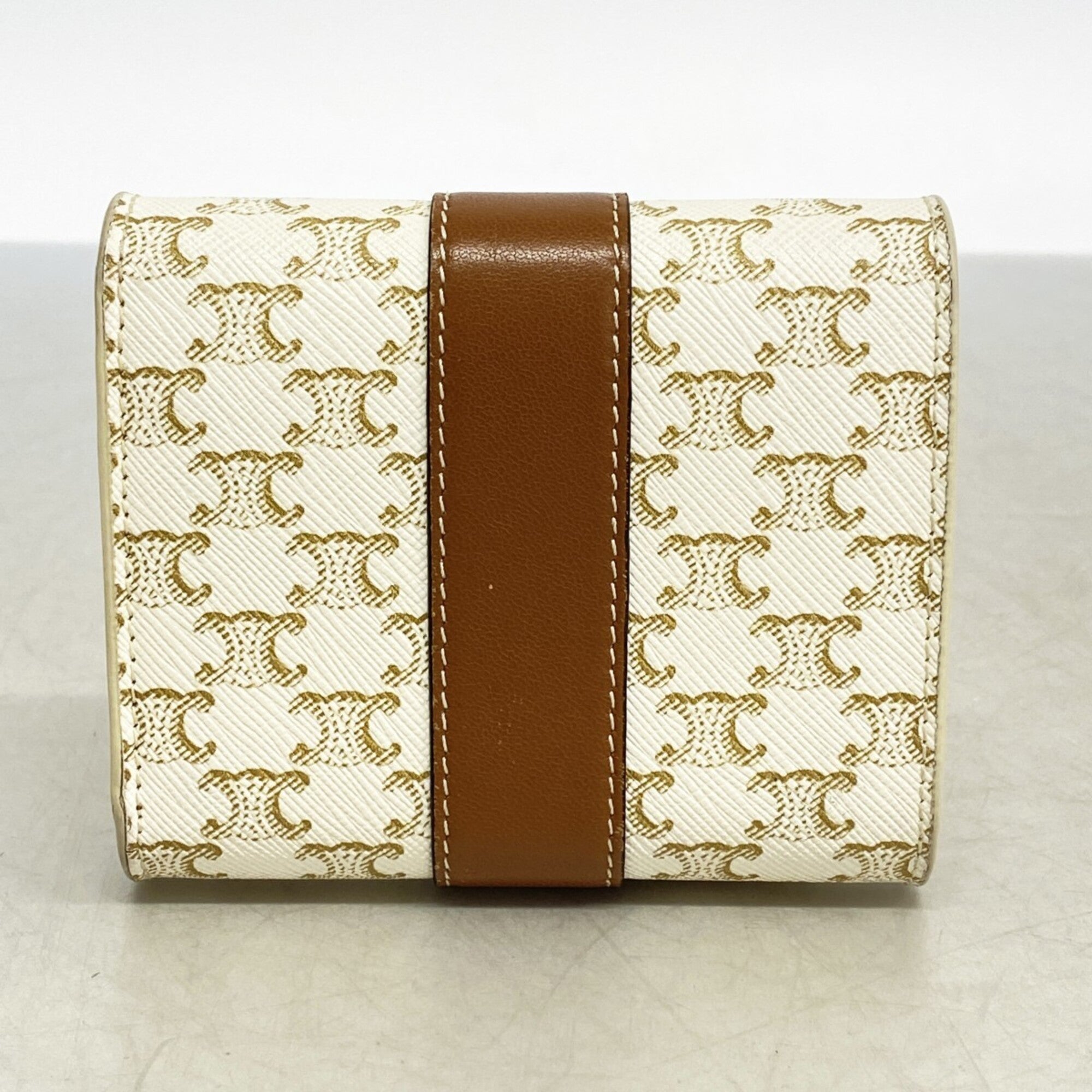 Celine Brown Ivory Pvc Wallet (Tri-Fold) (Pre-Owned)