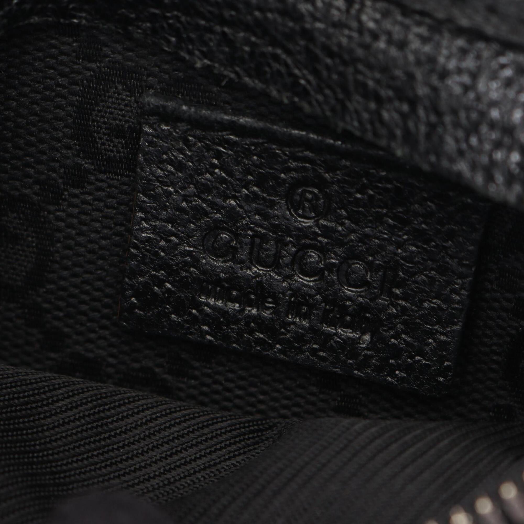 Gucci Black Gg Canvas Leather Fanny Pack Handbag (Pre-Owned)
