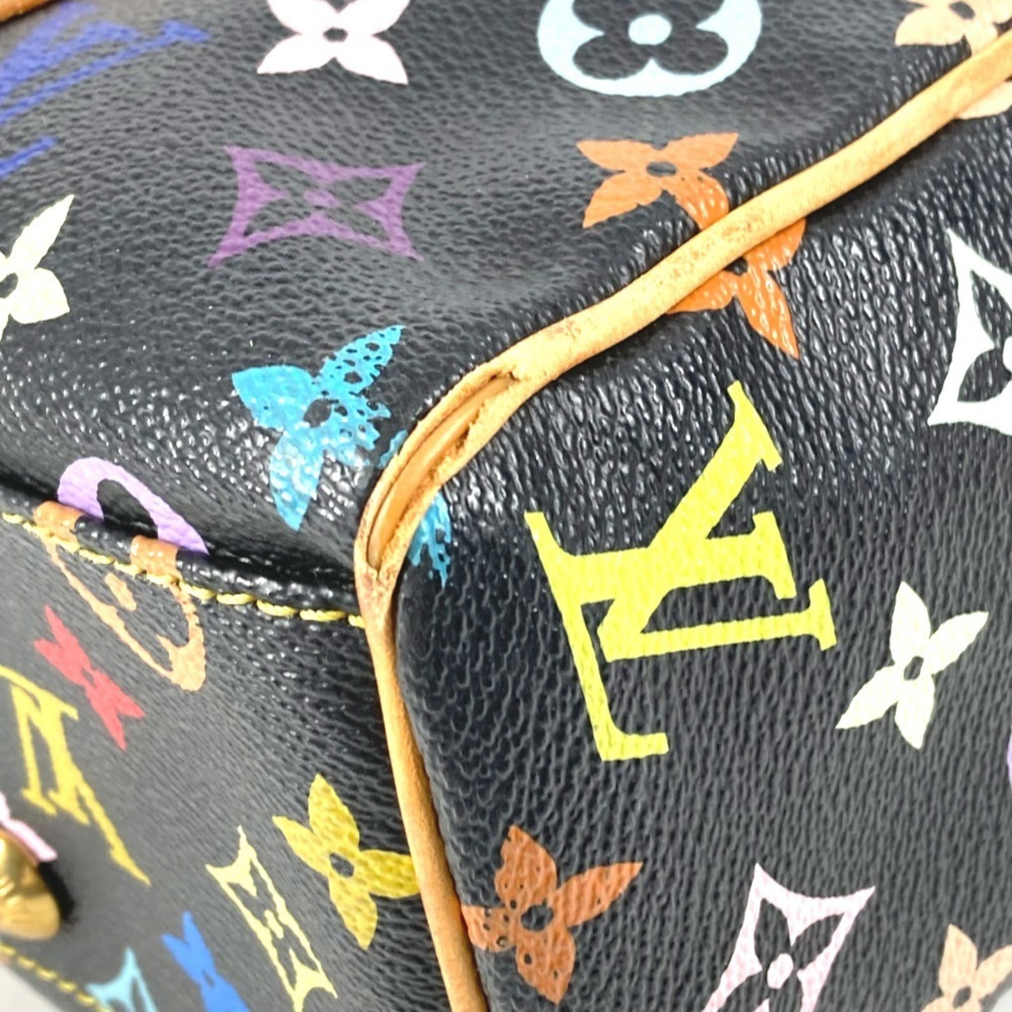 Louis Vuitton Black Multi-Color Noir Monogram Multicolore Canvas Shoulder Bag Tote Bag (Pre-Owned)