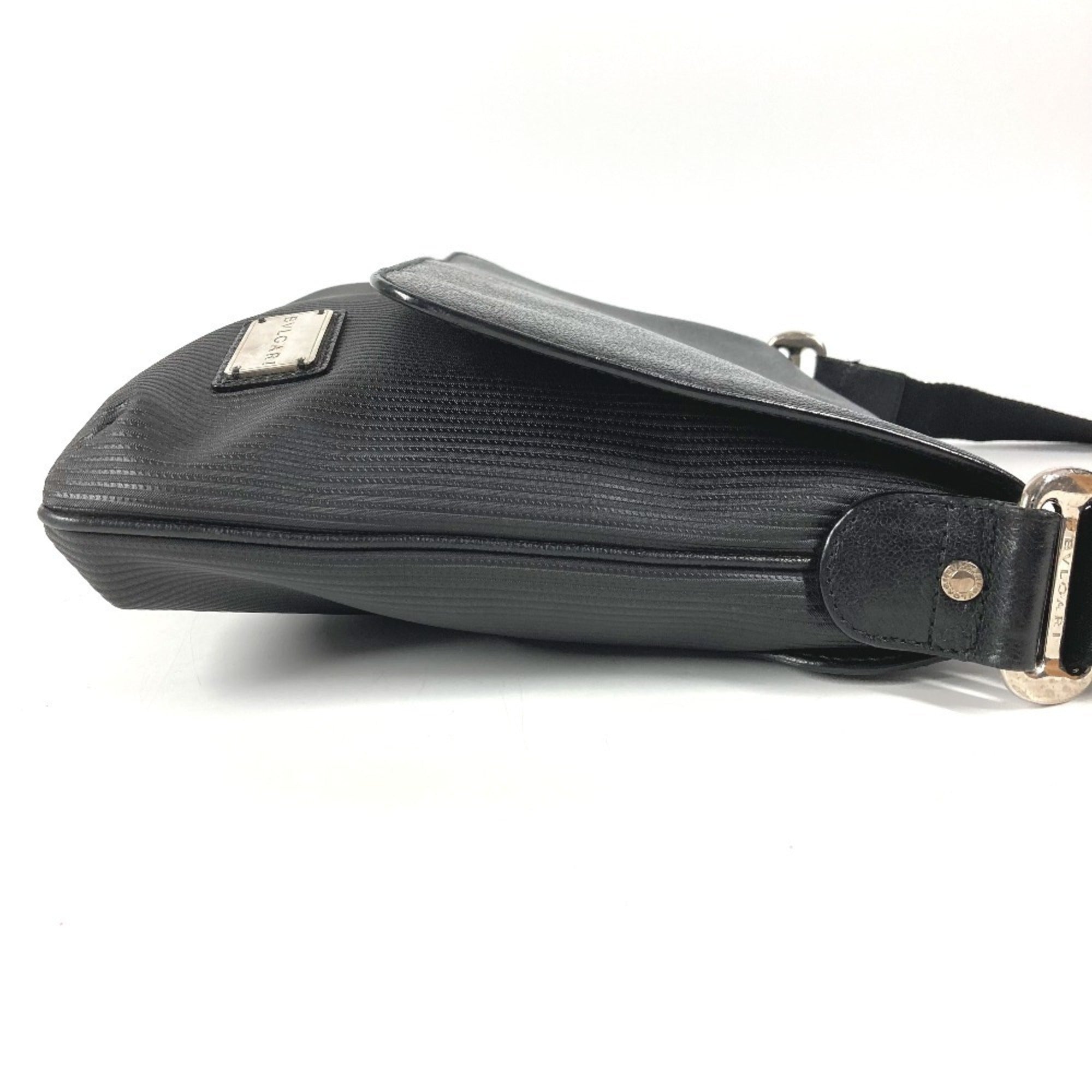 Bvlgari Black Pvc Leather Messenger Bag Shoulder Bag (Pre-Owned)