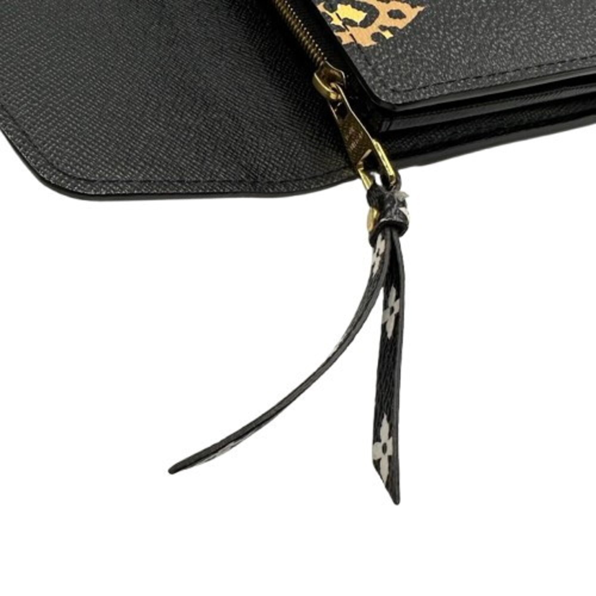 Louis Vuitton Black Brown Pvc Long Wallet (Bi-Fold) (Pre-Owned)