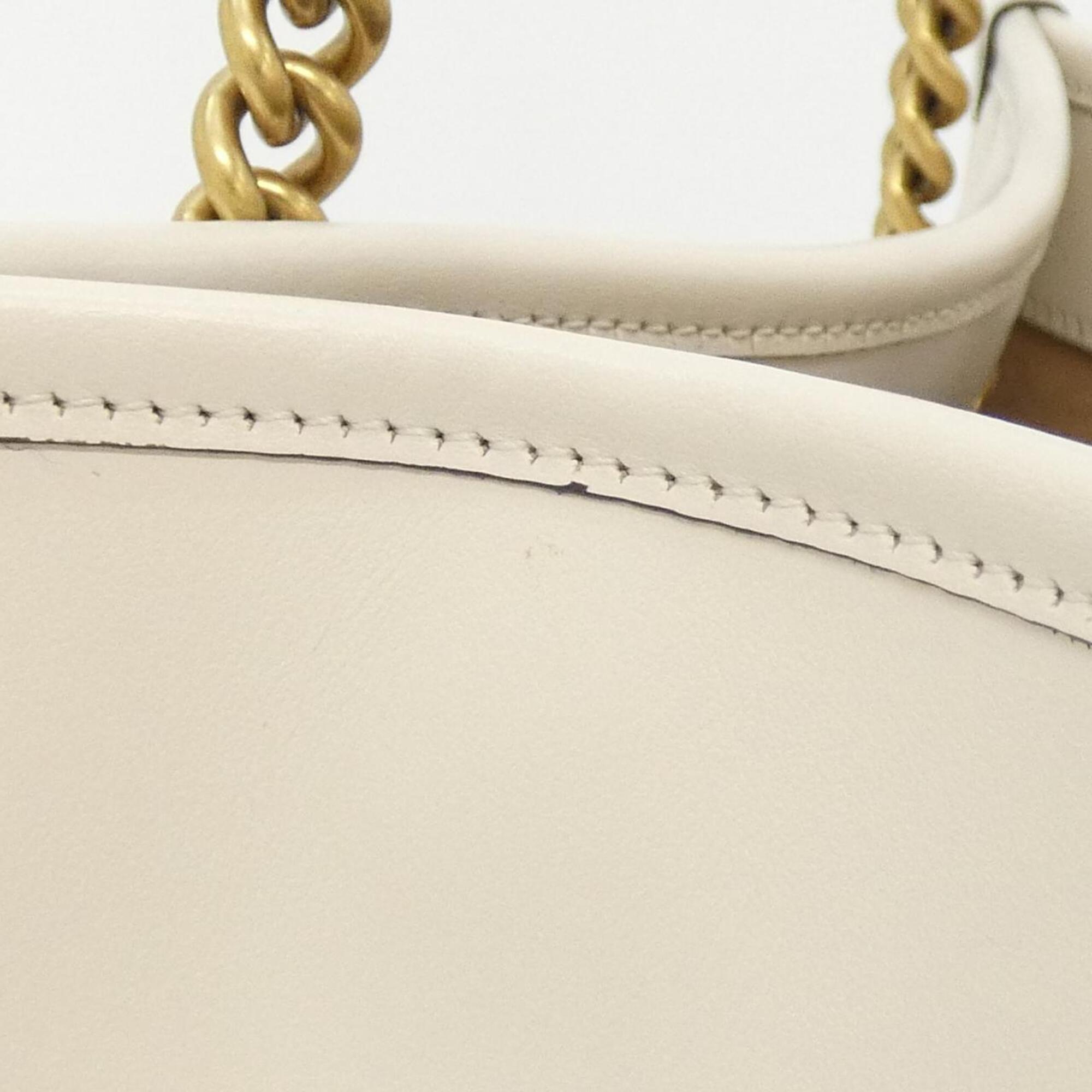 Gucci White Quilting Leather Shoulder Bag (Pre-Owned)