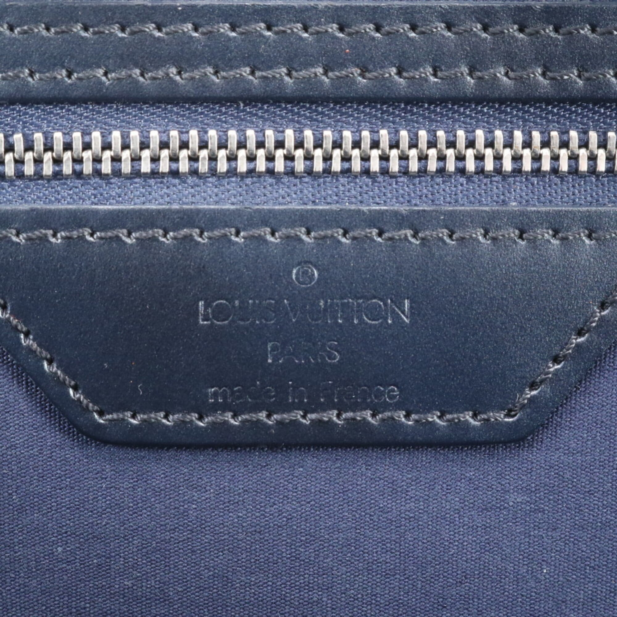Louis Vuitton Blue Leather Handbag Tote Bag (Pre-Owned)