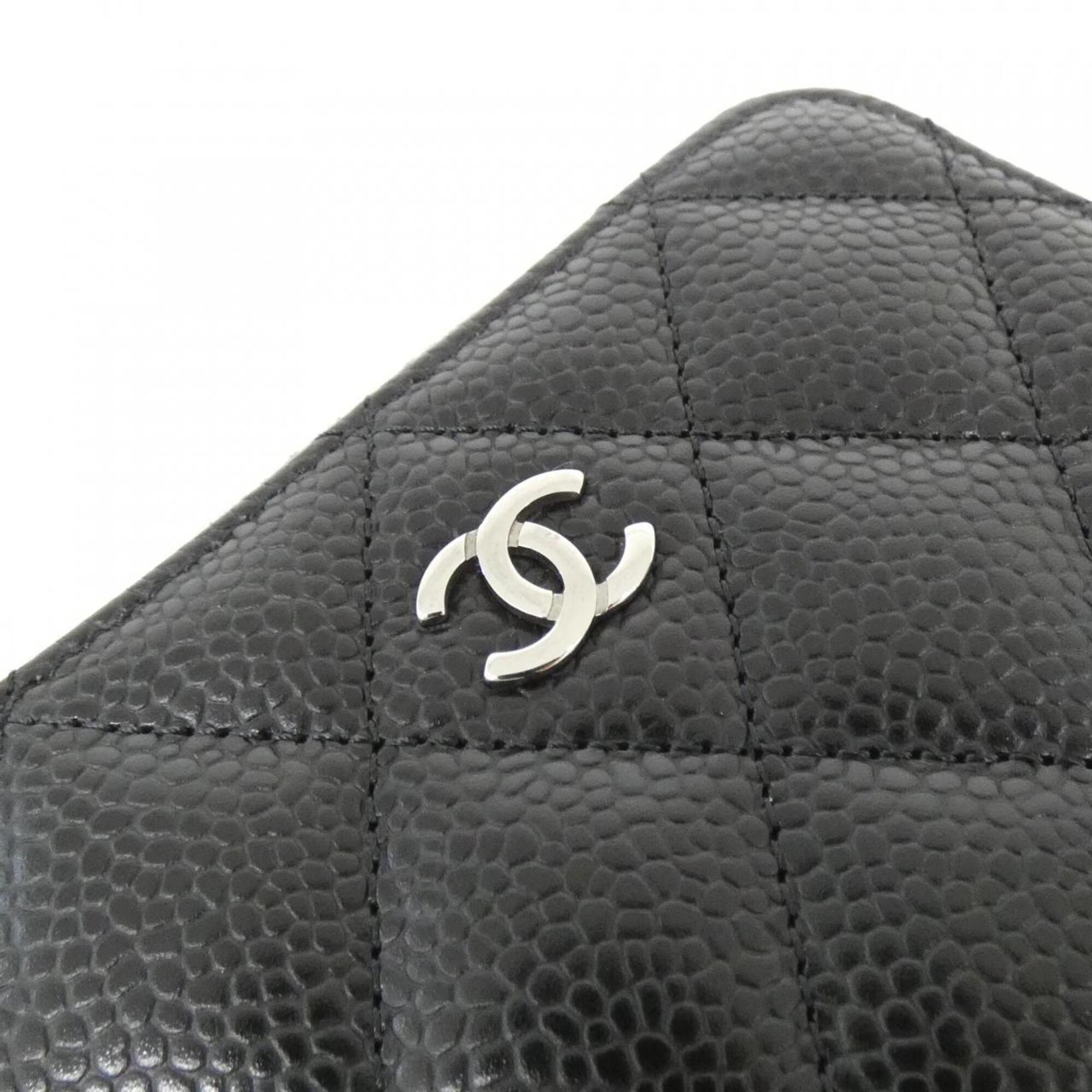 Chanel Black Grained Calfskin Coin Purse/Coin Case (Pre-Owned)