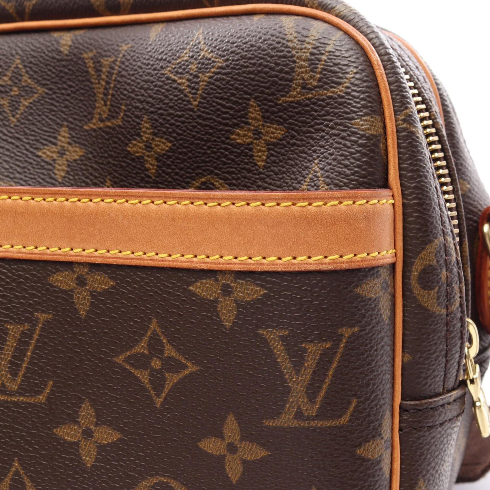 Louis Vuitton Monogram Brown Coated Canvas Leather Handbag Shoulder Bag (Pre-Owned)