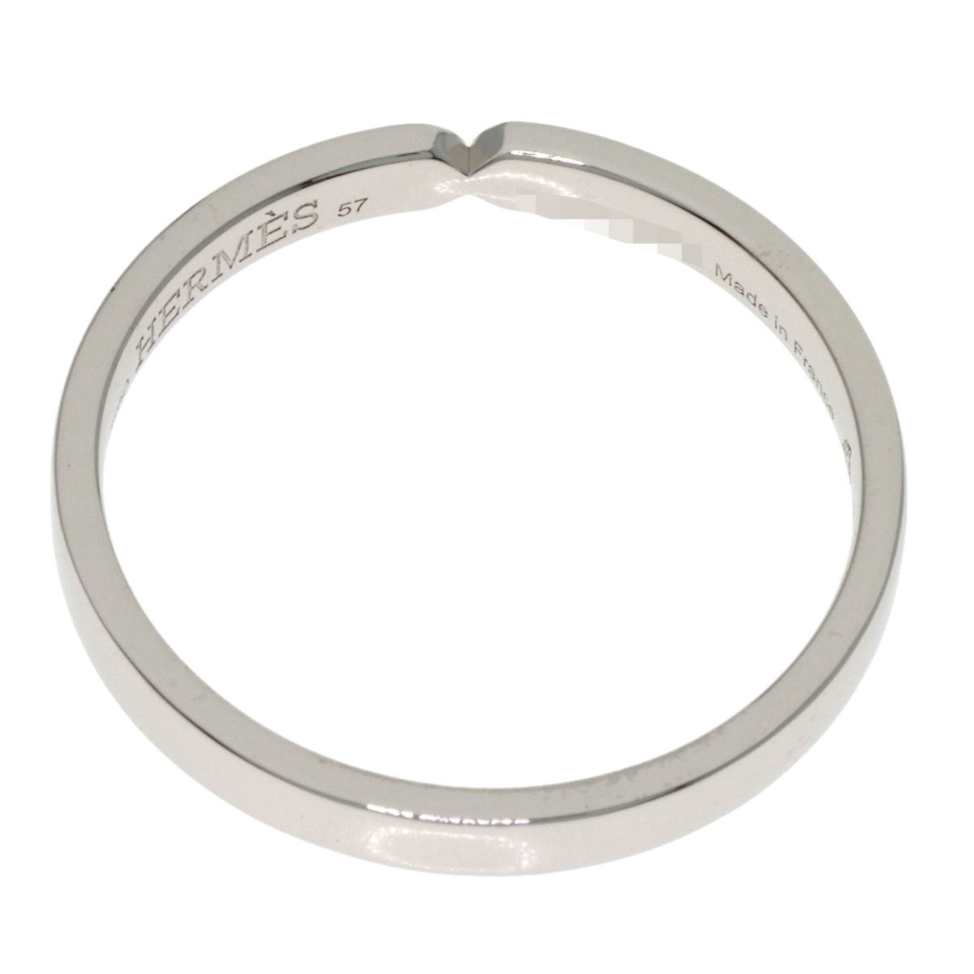 Hermes Platinum 950 Band Ring (Pre-Owned)