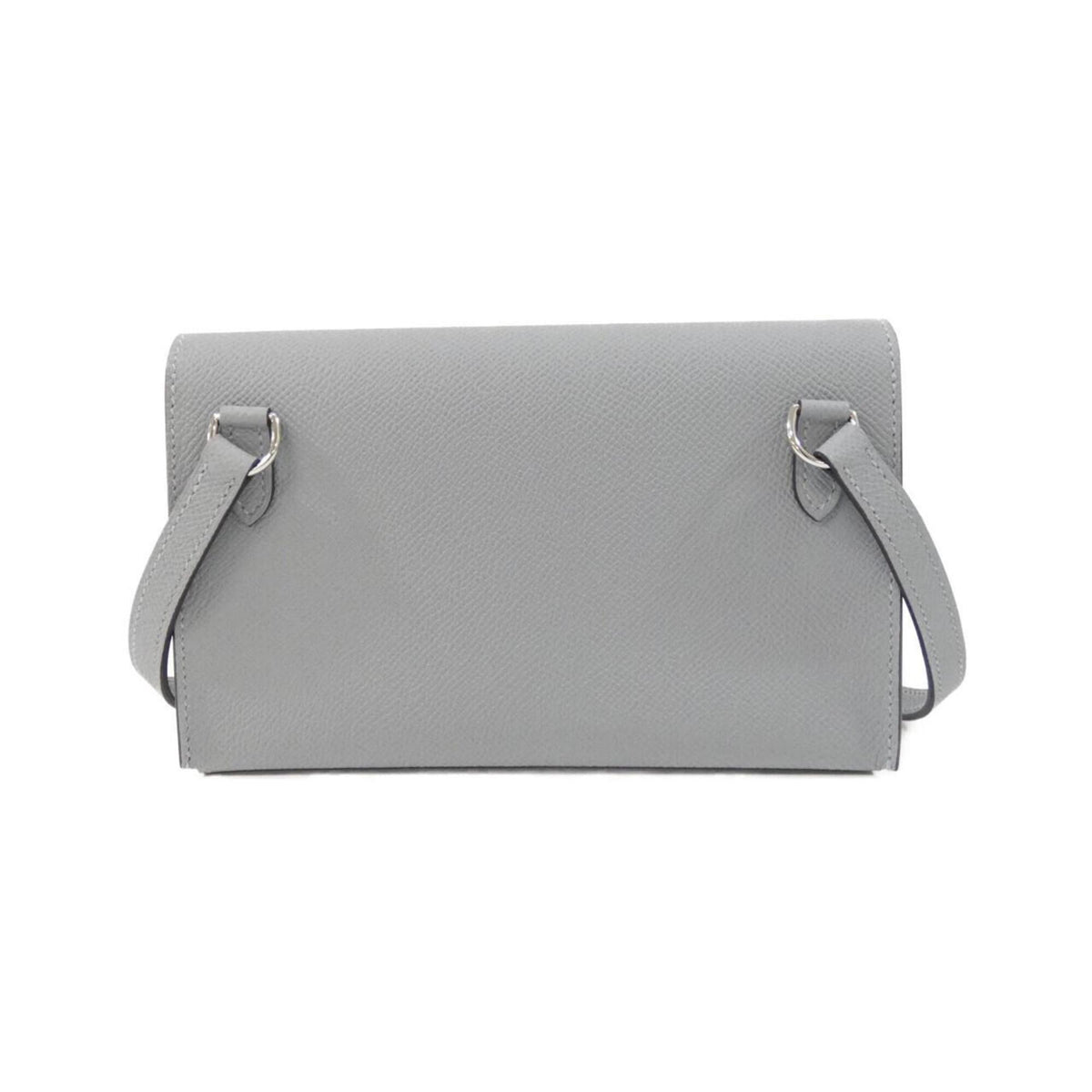 Hermes Gray Epsom Leather Chain/Shoulder Wallet (Pre-Owned)