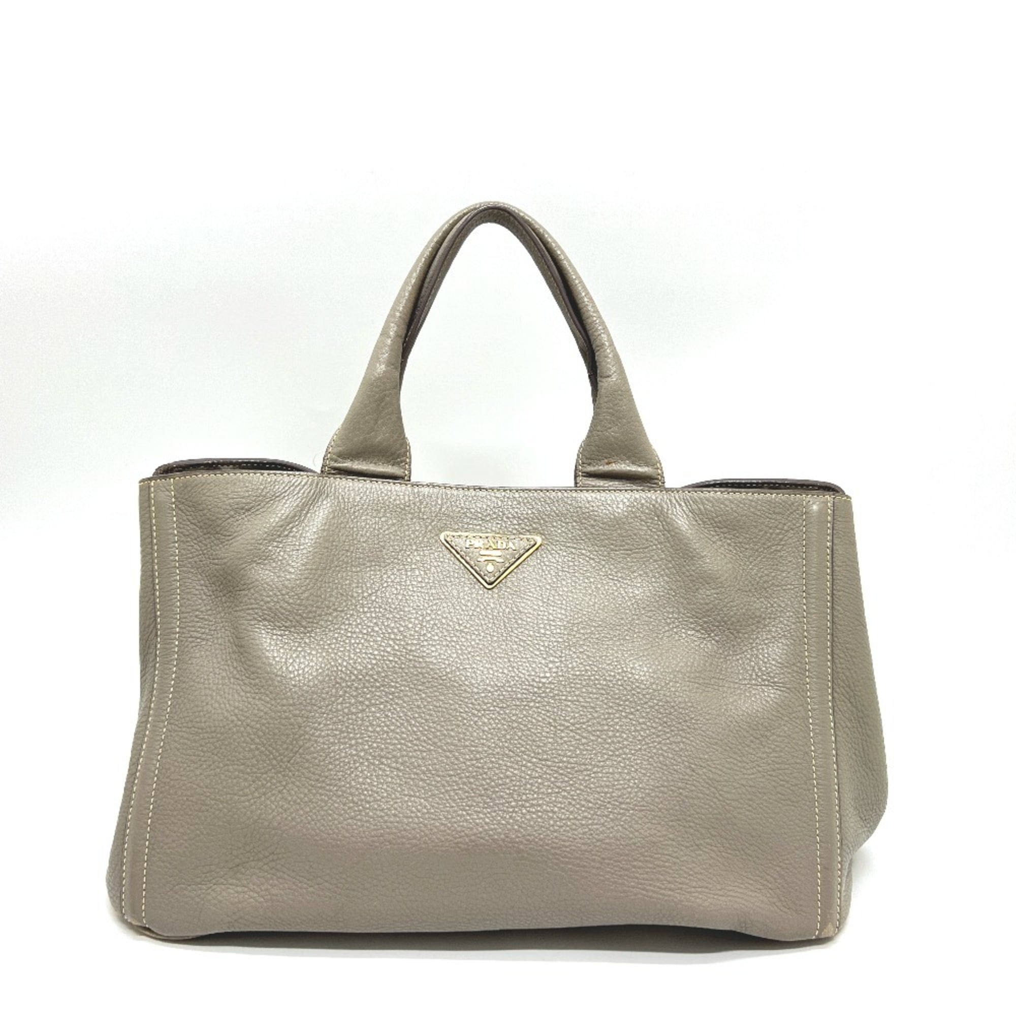 Prada Gray Canapa Handbag Tote Bag (Pre-Owned)