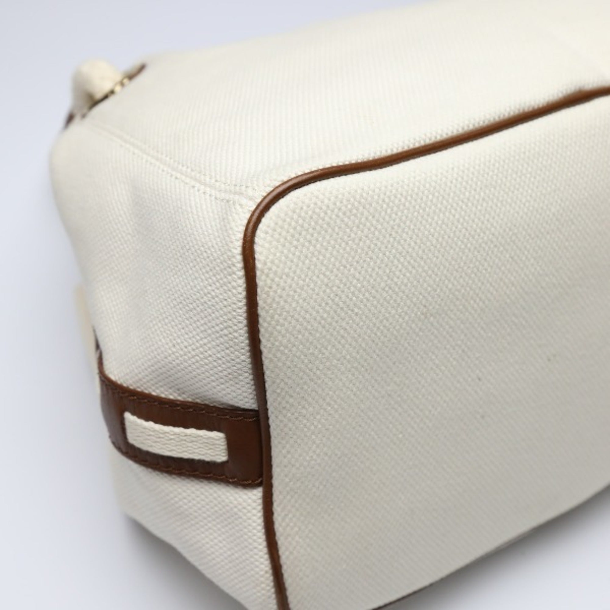 Michael Kors Brown White Canvas Tote Bag (Pre-Owned)