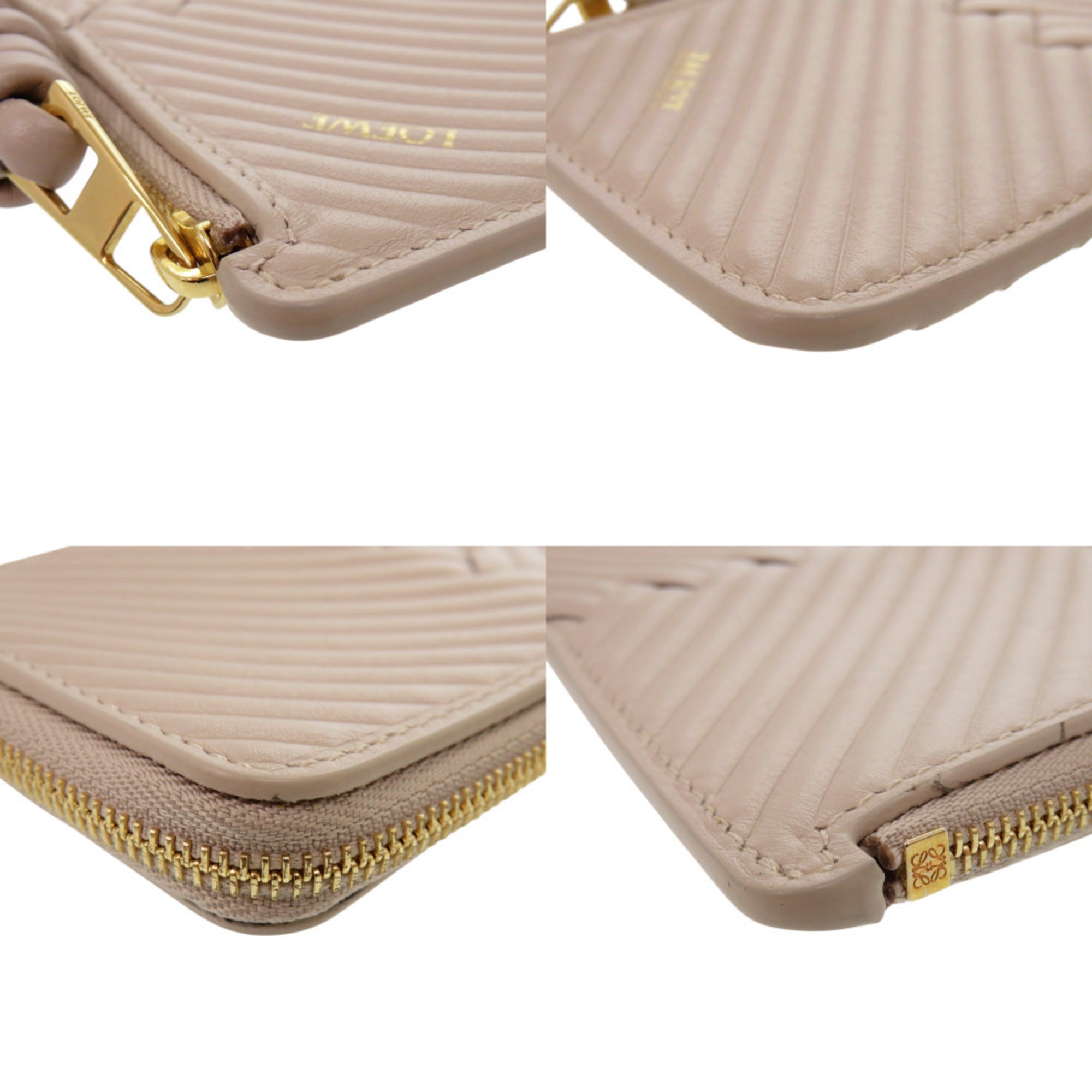 Loewe Beige Leather Coin Purse/Coin Case (Pre-Owned)